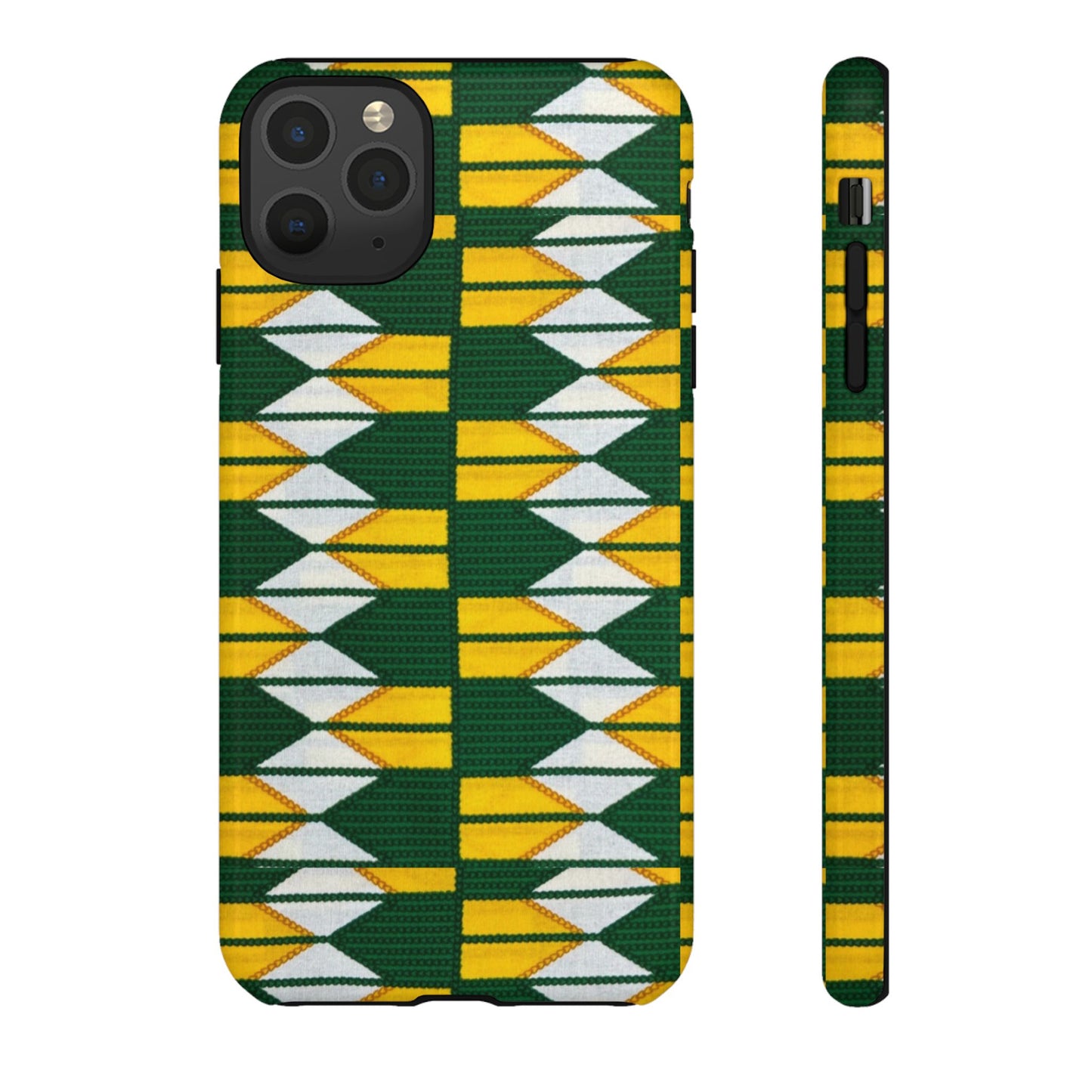 Green Yellow White iPhone Tough Cases | Ankara iPhone Case | Afrocentric iPhone Case