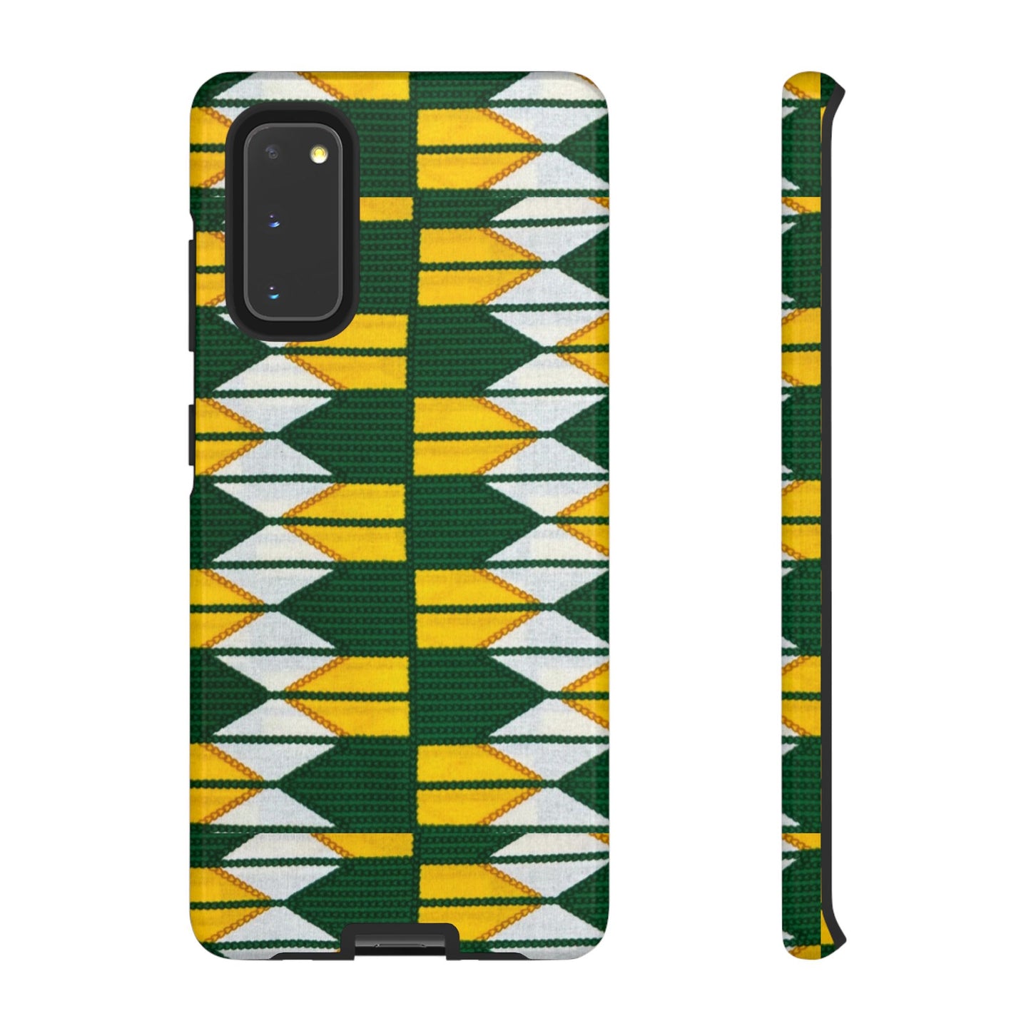 Green Yellow White Ankara Samsung Tough Cases | African Samsung Case | Afrocentric Samsung Case | Ankara Samsung Phone Case