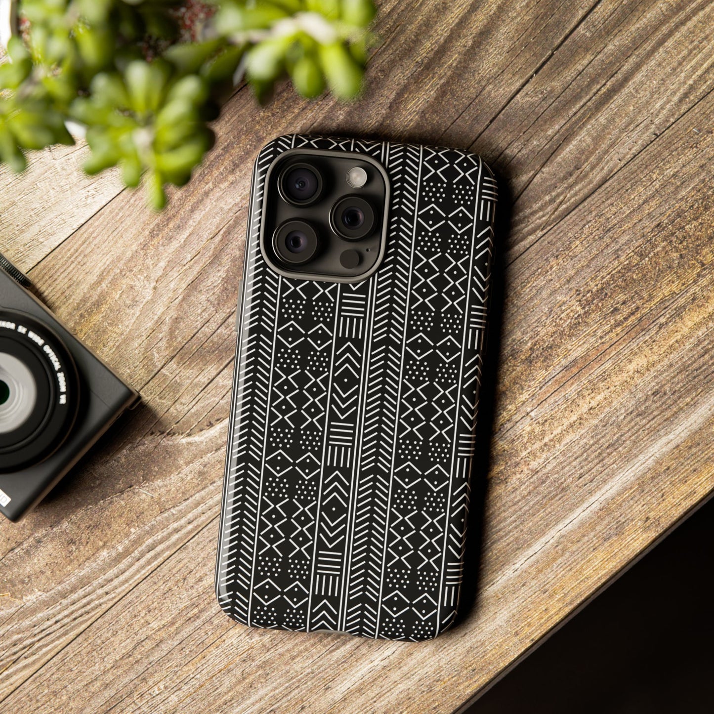 Black & White Mudcloth iPhone Tough Cases | African iPhone Case | Afrocentric iPhone Case