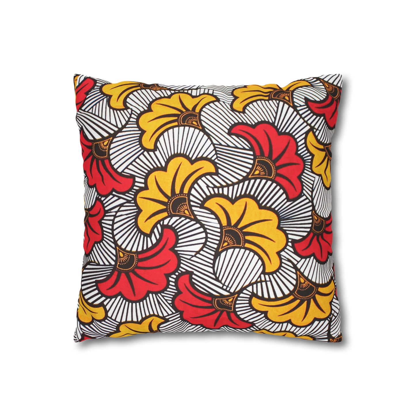 White and Orange Ankara Square Pillow Case | Afrocentric Pillow Case