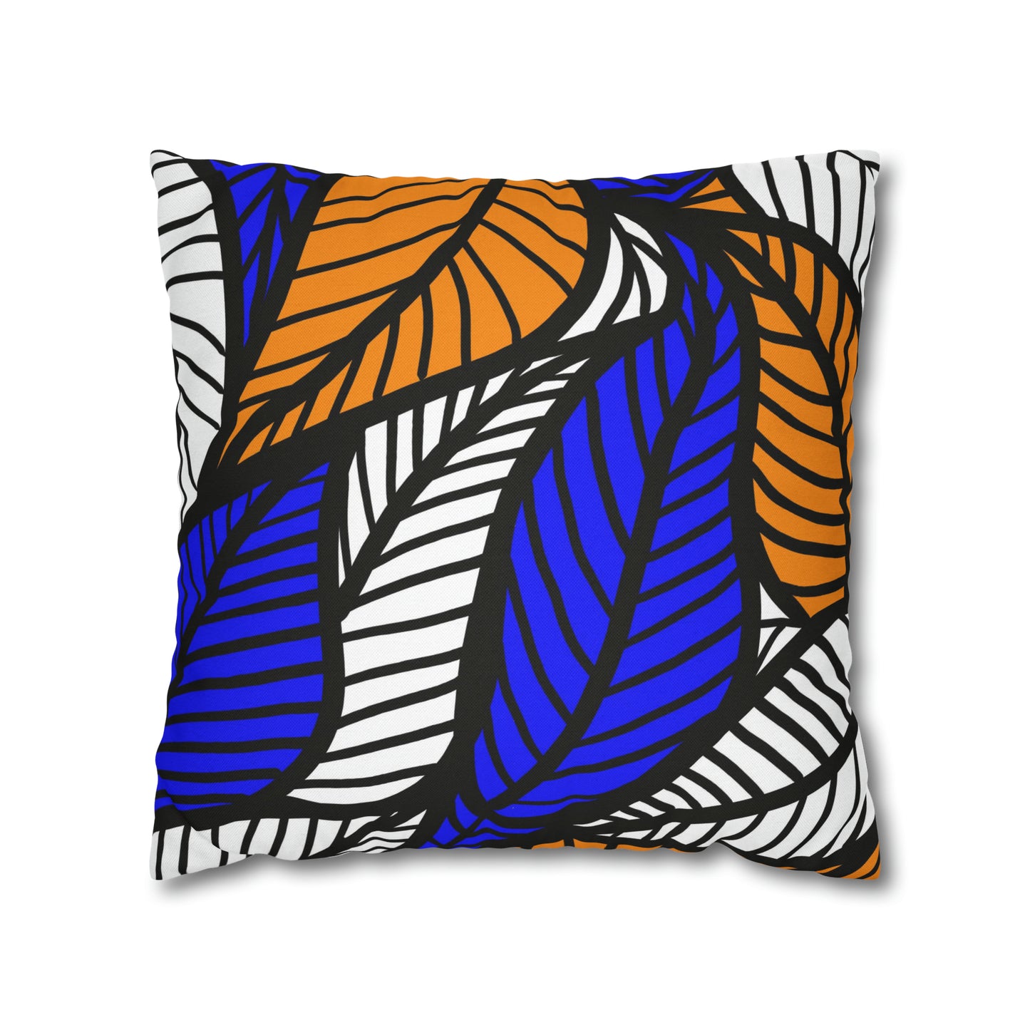 Blue Ankara Polyester Square Pillow Case | Afrocentric Pillow Case