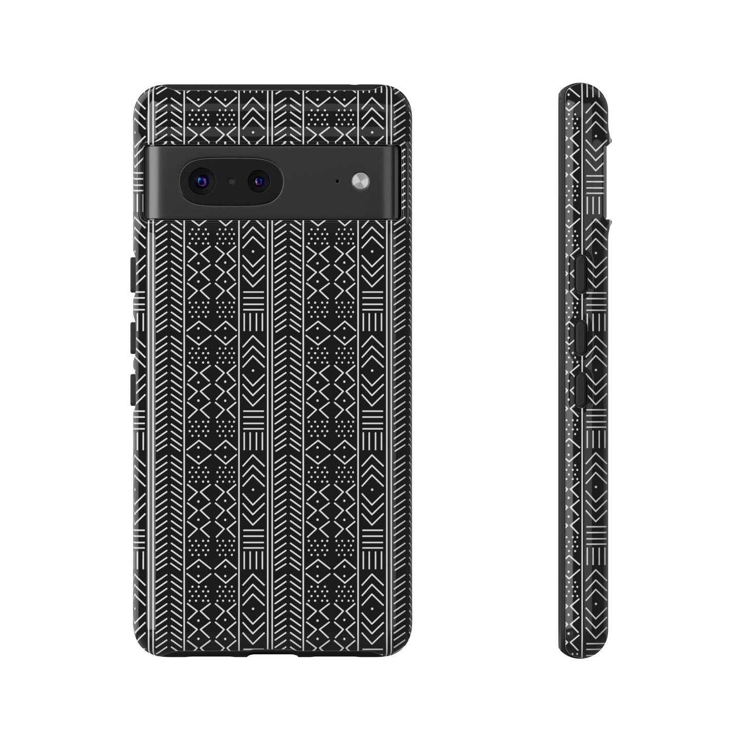 Black & White Mudcloth Google Pixel Tough Cases | African Google Pixel Case | Afrocentric Google Pixel Case