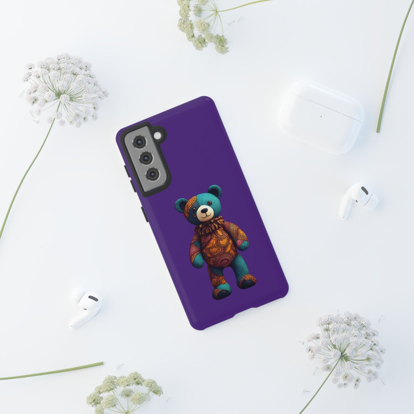 Purple and Blue Bear Samsung Tough Cases | African Samsung Case | Afrocentric Samsung Case