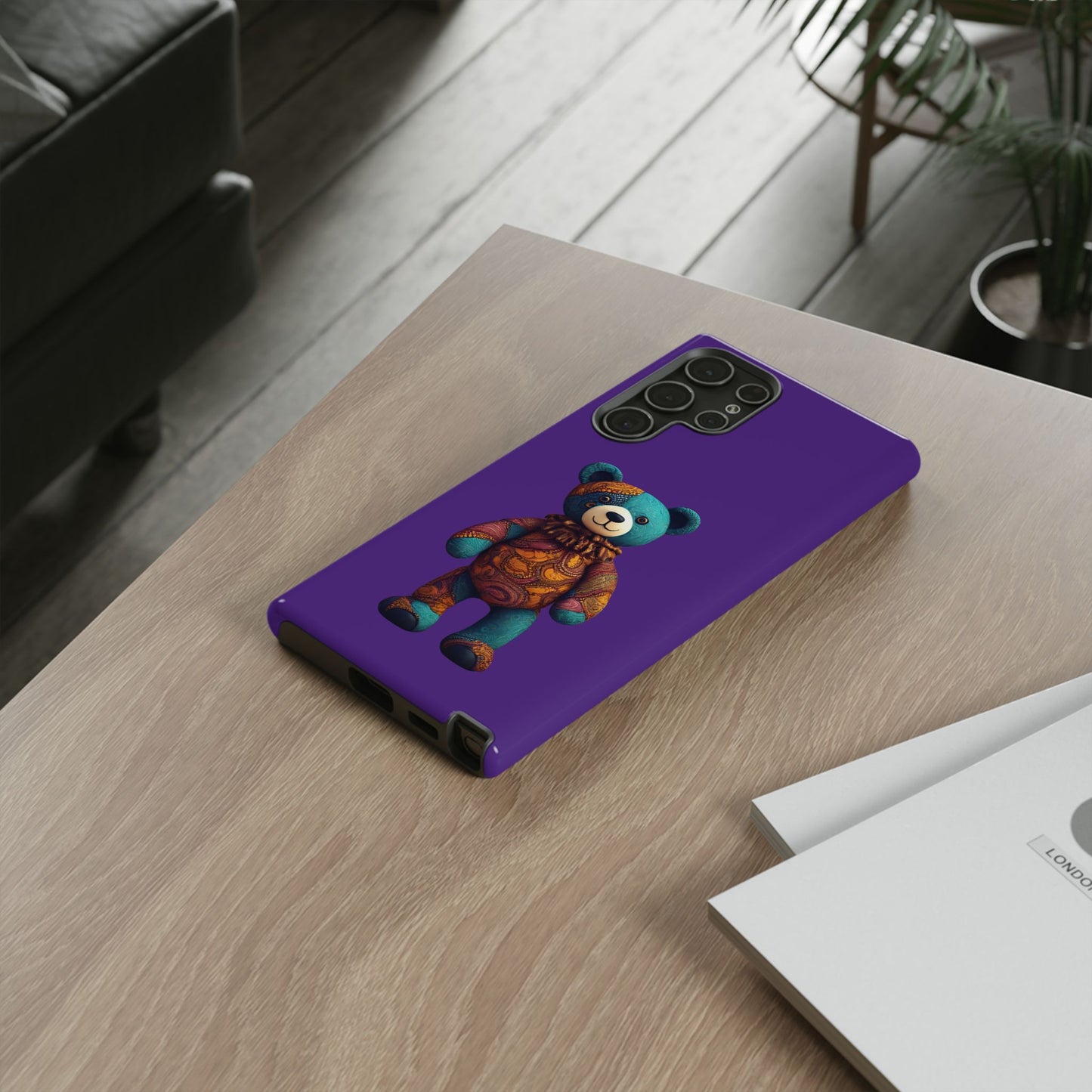 Purple and Blue Bear Samsung Tough Cases | African Samsung Case | Afrocentric Samsung Case