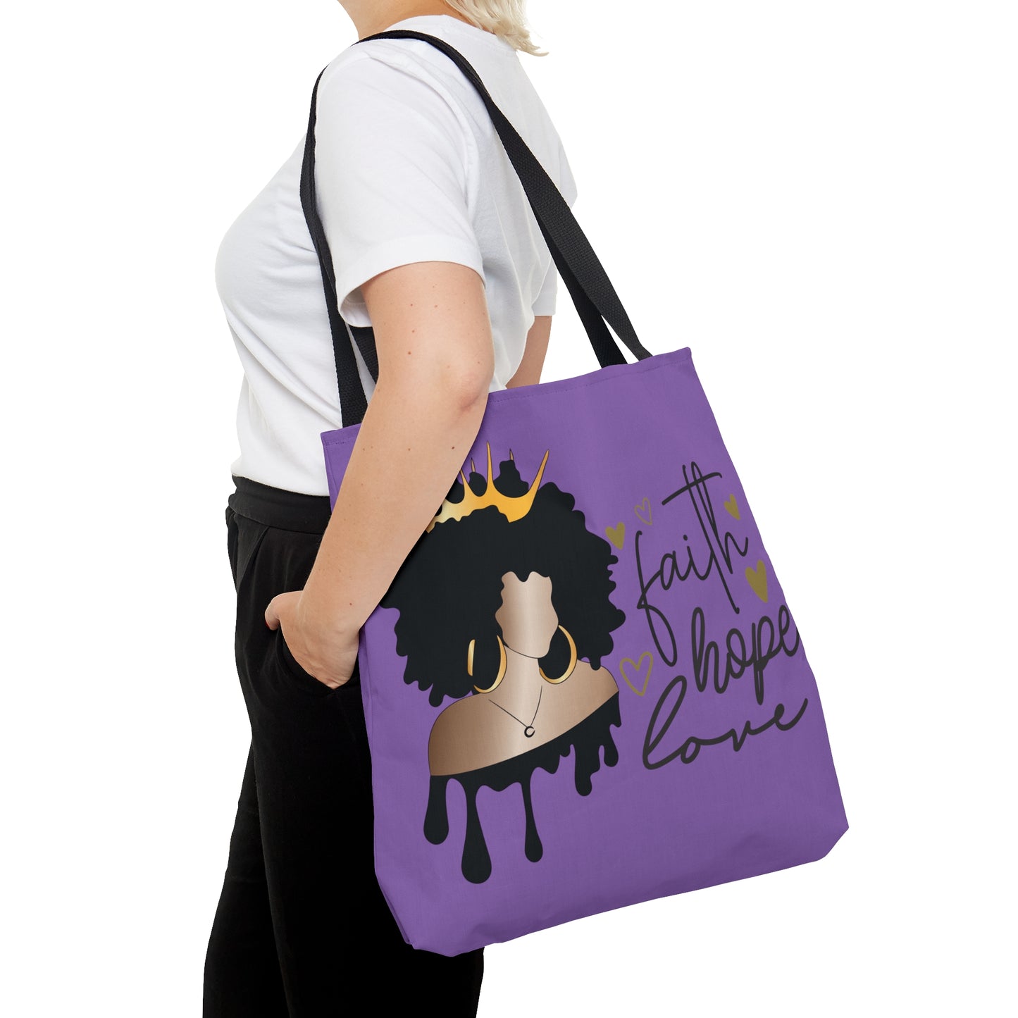 Purple Faith...Hope...Love Tote Bag
