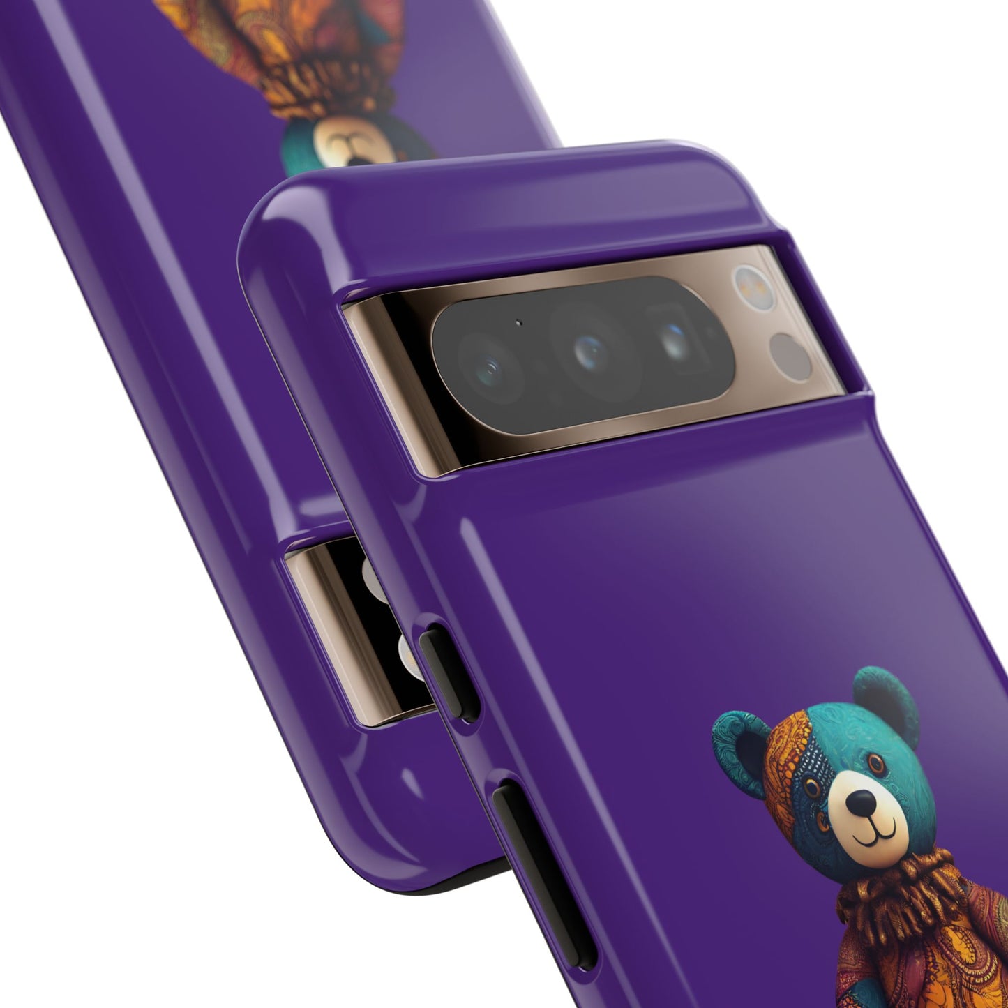 Purple and Blue Bear Google Pixel Tough Cases | African Google Pixel Case | Afrocentric Google Pixel Case