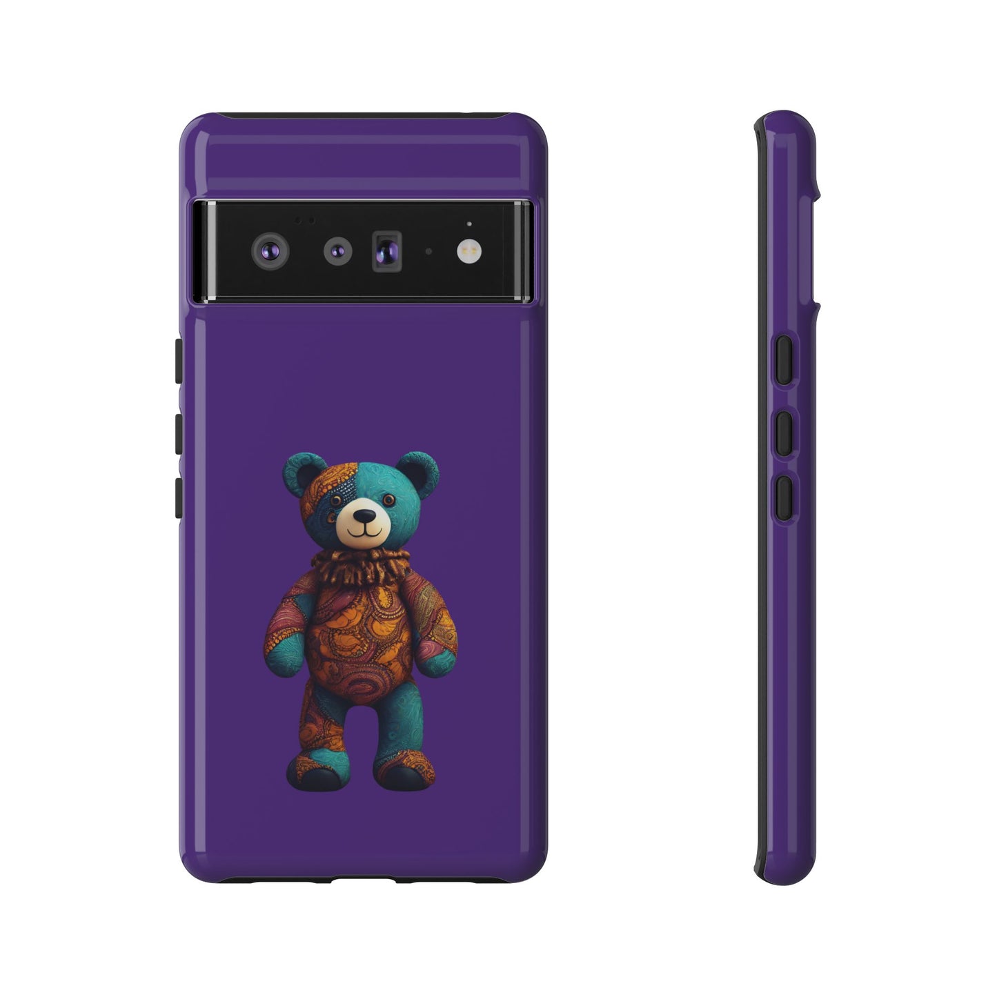Purple and Blue Bear Google Pixel Tough Cases | African Google Pixel Case | Afrocentric Google Pixel Case