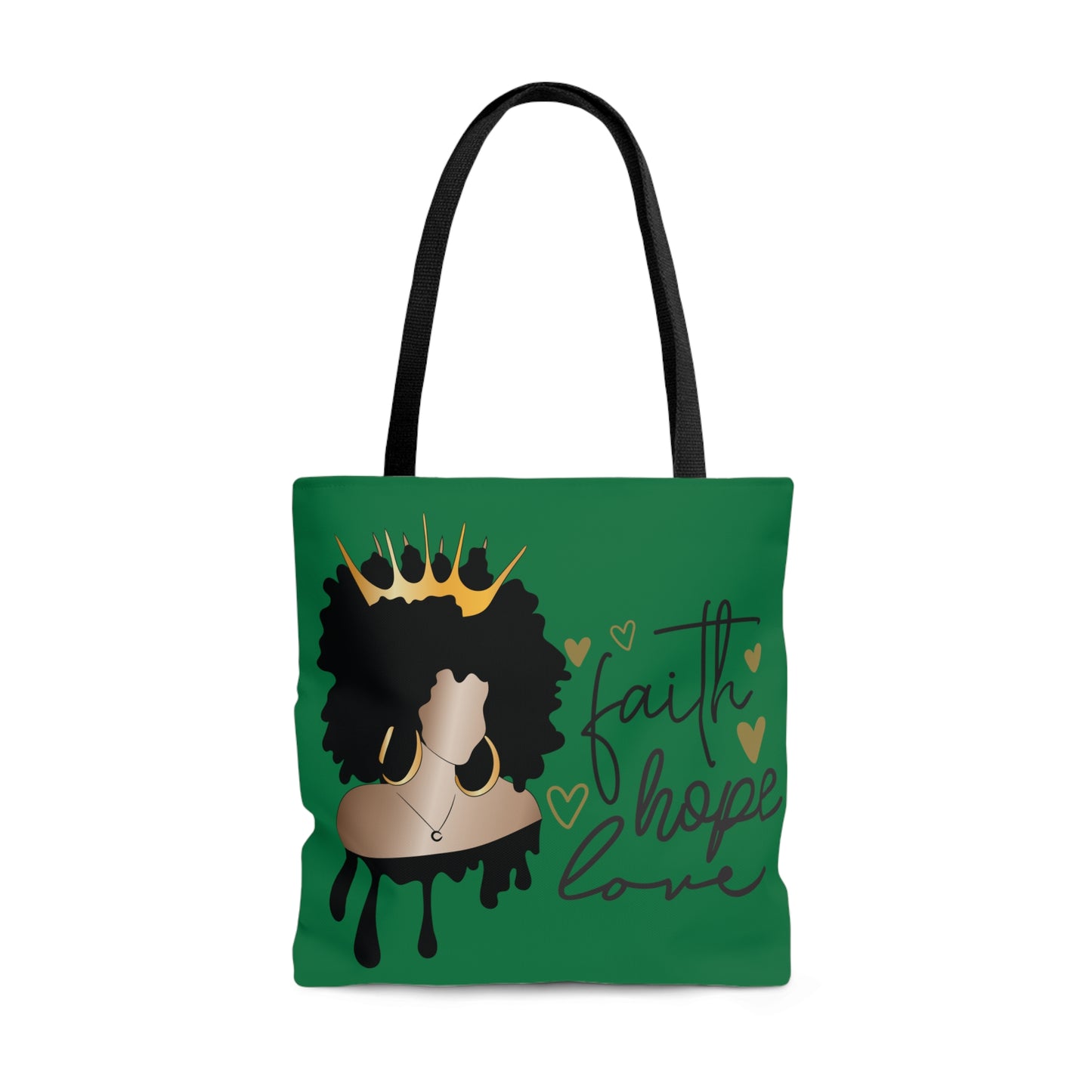 Dark Green Faith...Hope...Love Tote Bag