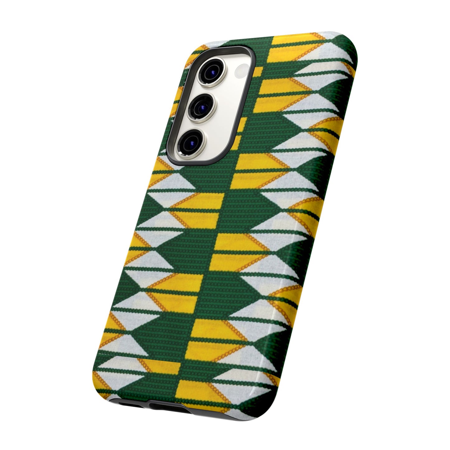 Green Yellow White Ankara Samsung Tough Cases | African Samsung Case | Afrocentric Samsung Case | Ankara Samsung Phone Case