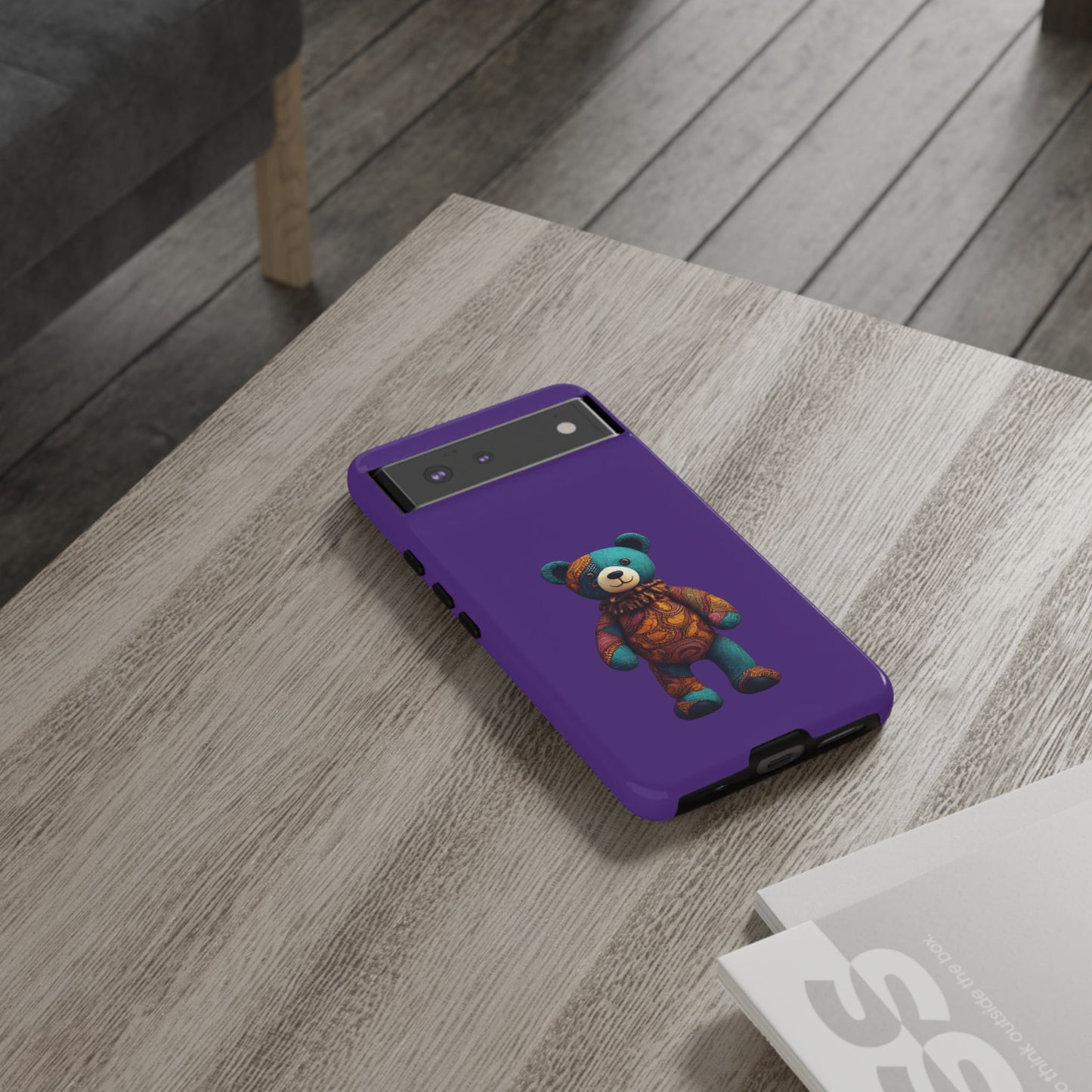 Purple and Blue Bear Google Pixel Tough Cases | African Google Pixel Case | Afrocentric Google Pixel Case