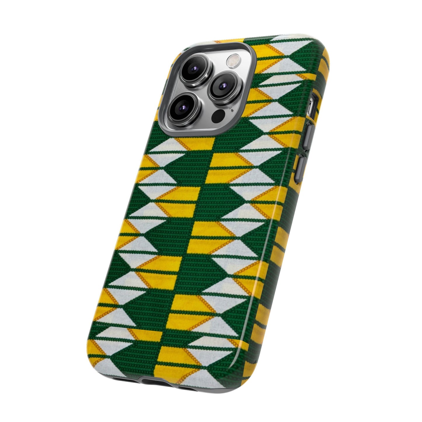 Green Yellow White iPhone Tough Cases | Ankara iPhone Case | Afrocentric iPhone Case