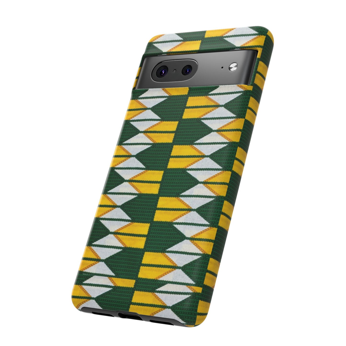Green Gold White Ankara Google Pixel Tough Cases | African Google Pixel Case | Afrocentric Google Pixel Case
