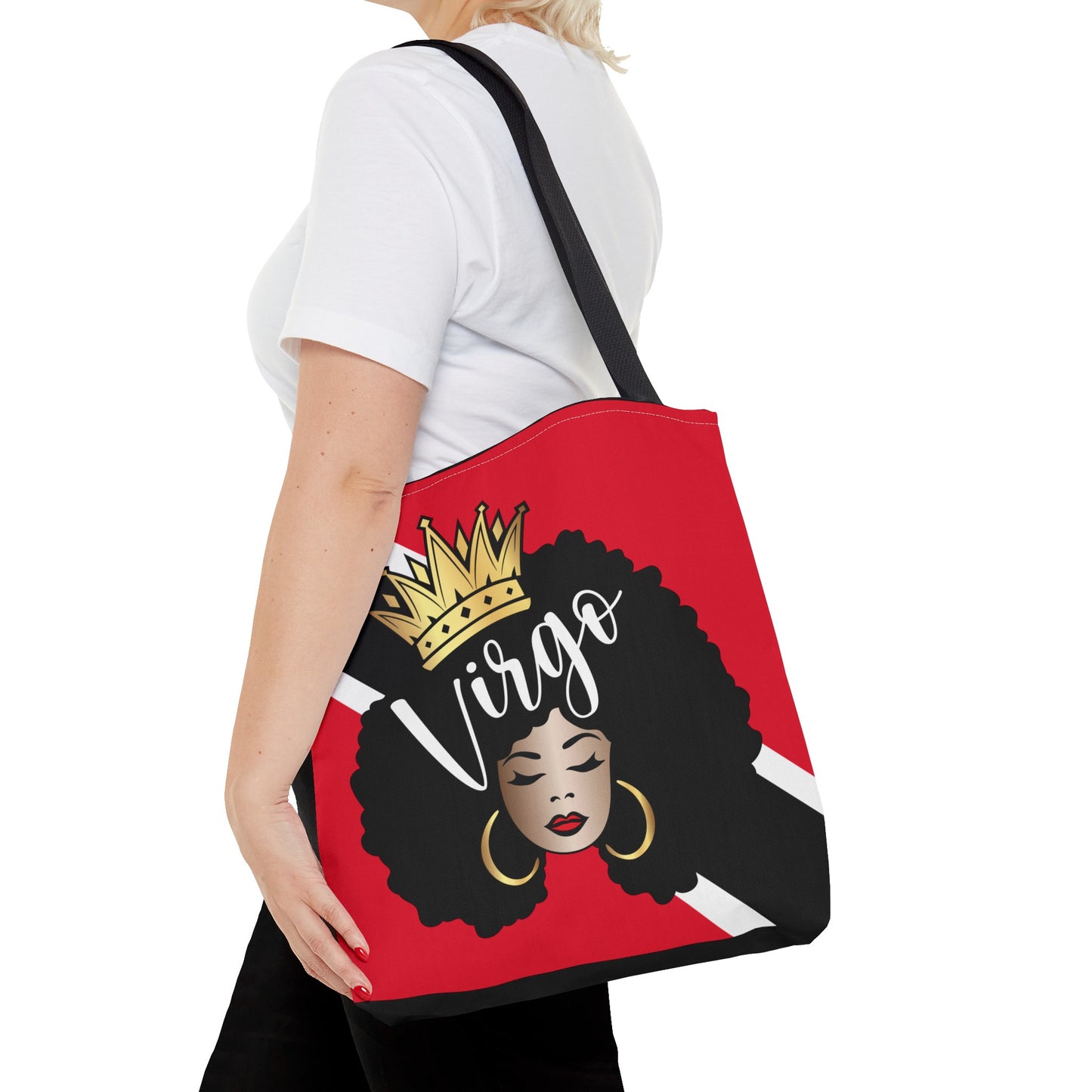 Trinidad Flag African American Woman Tote Bag | African Queen Bag | Black Girl Bag | Virgo Bag