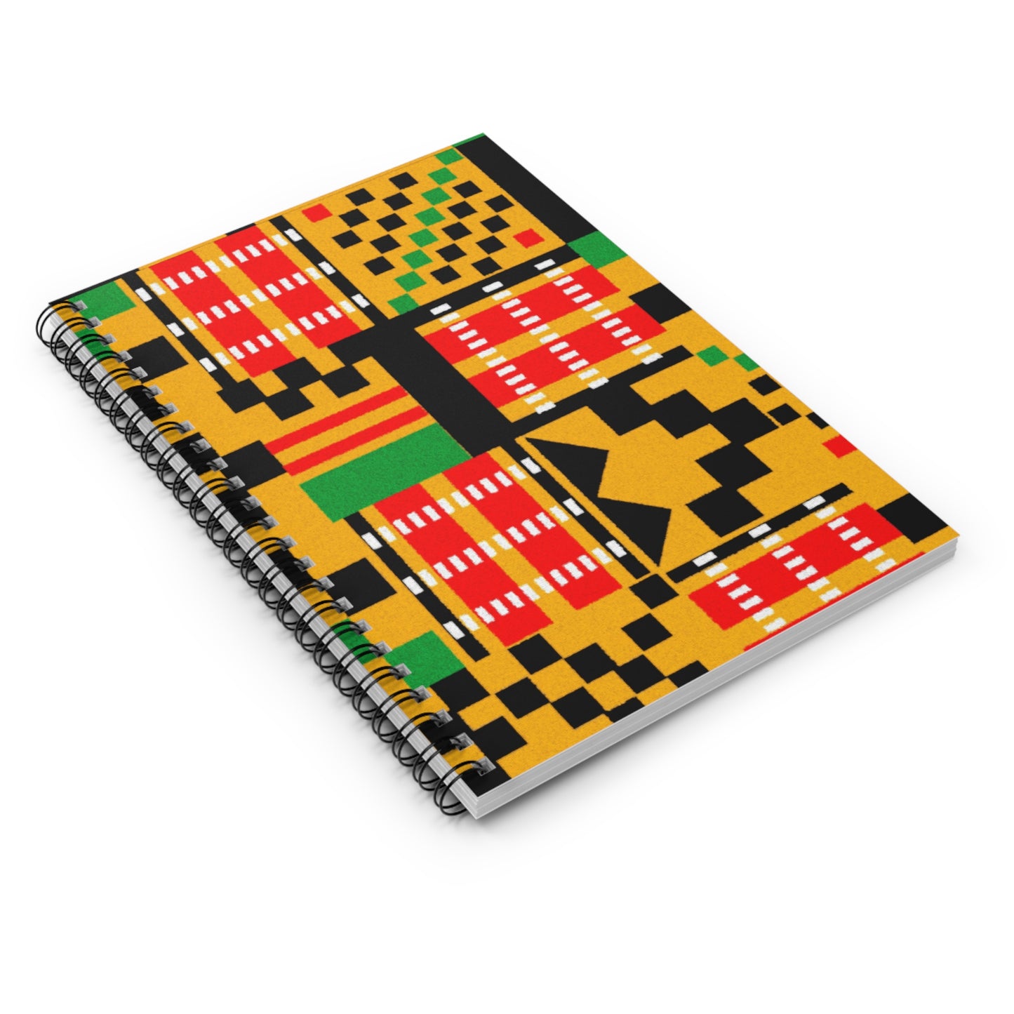 Vibrant Kente Spiral Notebook - Colorful Patterned Journal, Gift for Students, Note-taking, Kwanzaa, Art Lovers, Creative Writing