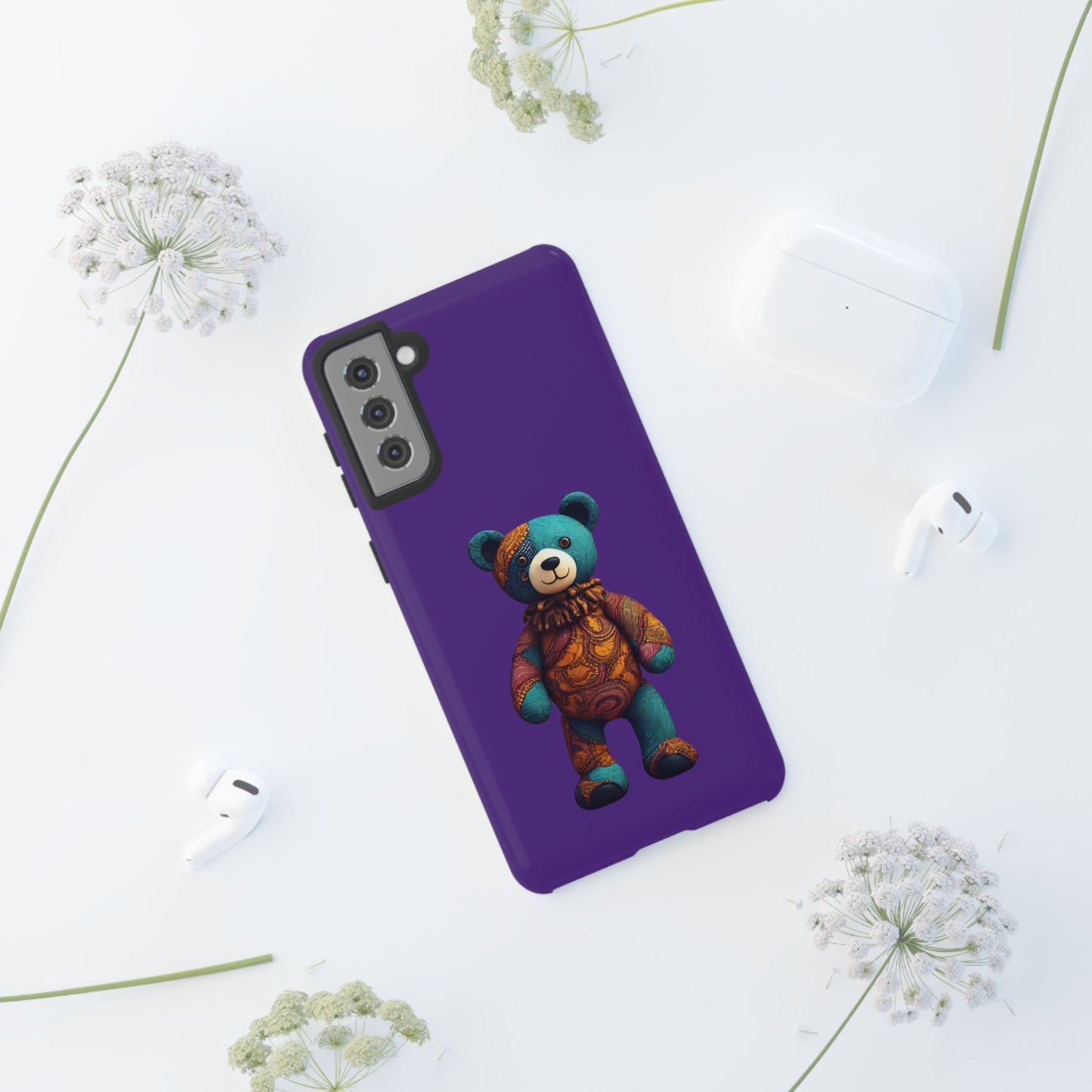 Purple and Blue Bear Samsung Tough Cases | African Samsung Case | Afrocentric Samsung Case