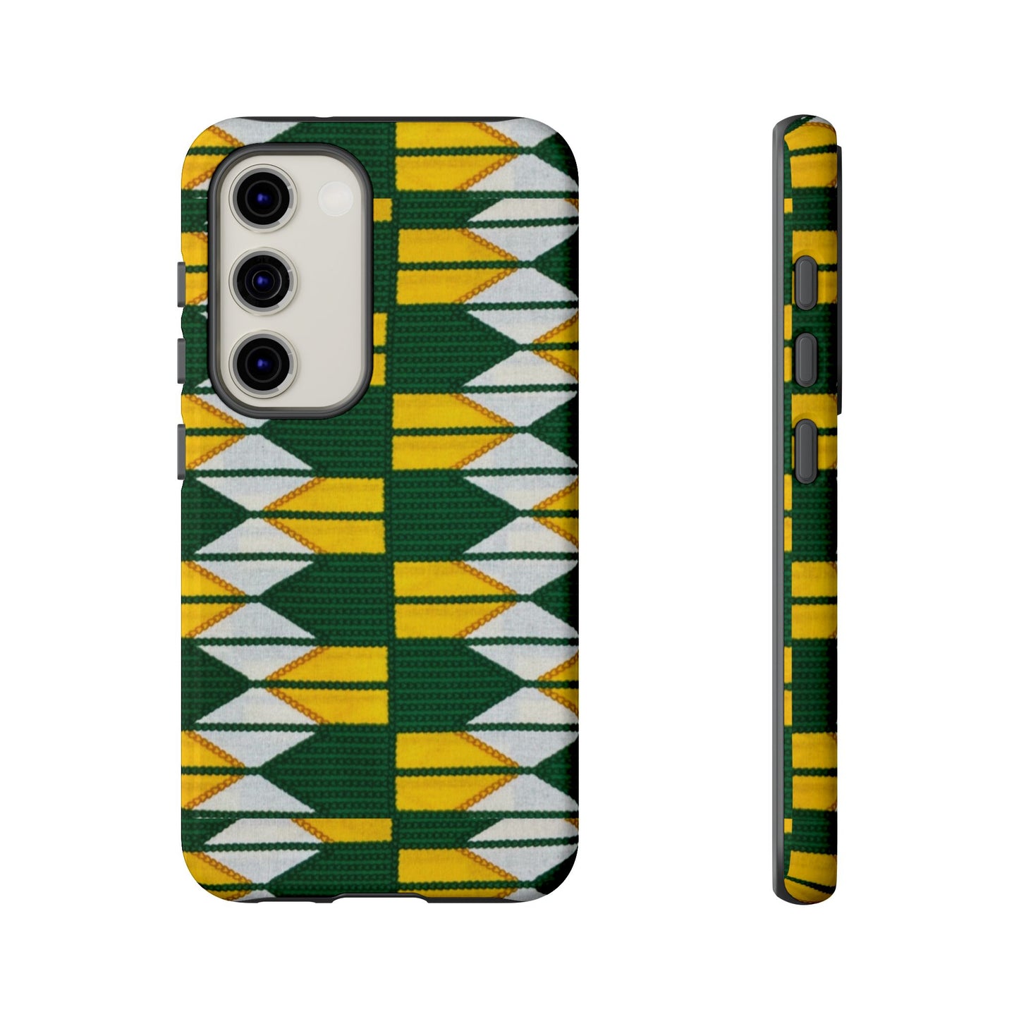 Green Yellow White Ankara Samsung Tough Cases | African Samsung Case | Afrocentric Samsung Case | Ankara Samsung Phone Case