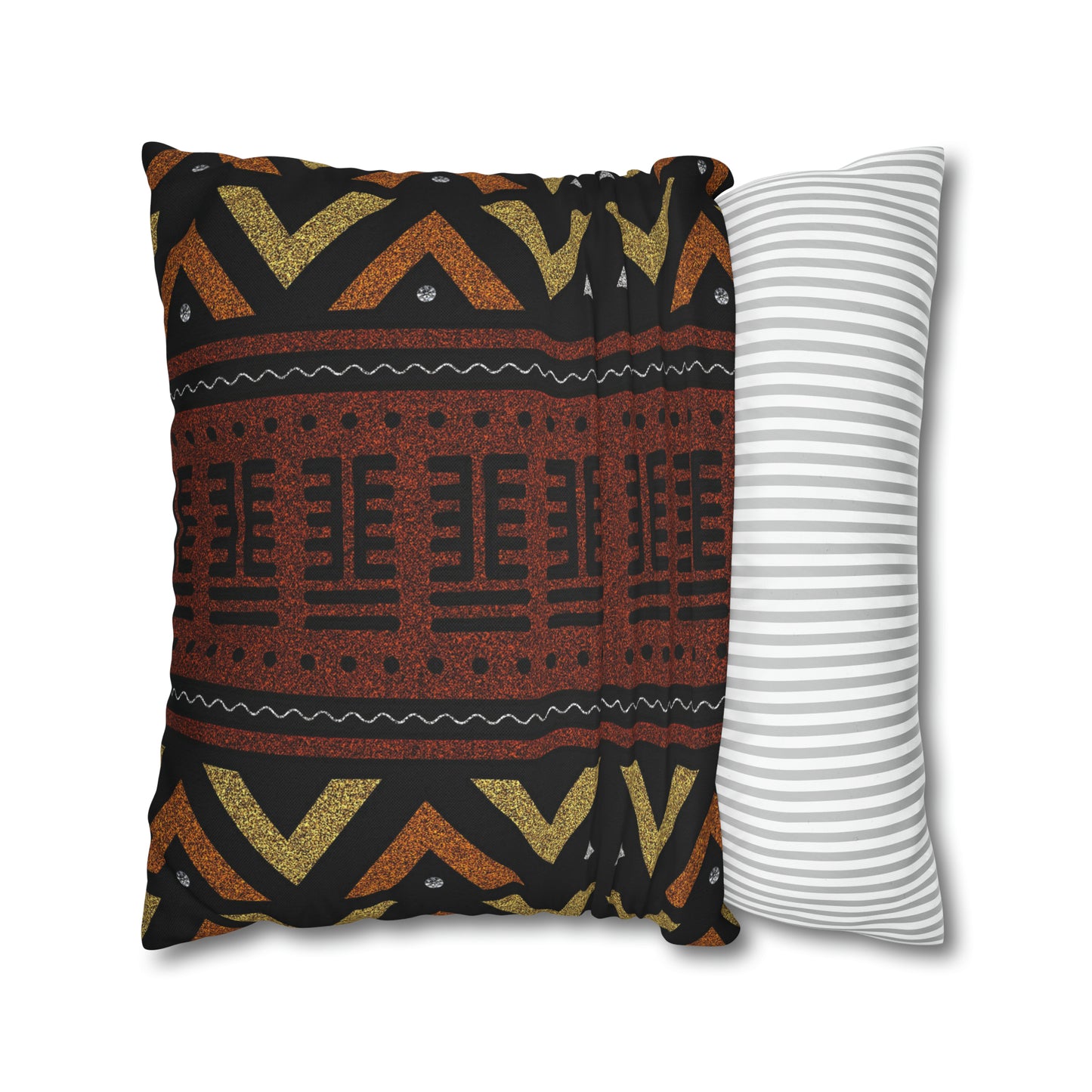 Brown Mudcloth Inspired Square Pillow Case | Afrocentric Pillow Case