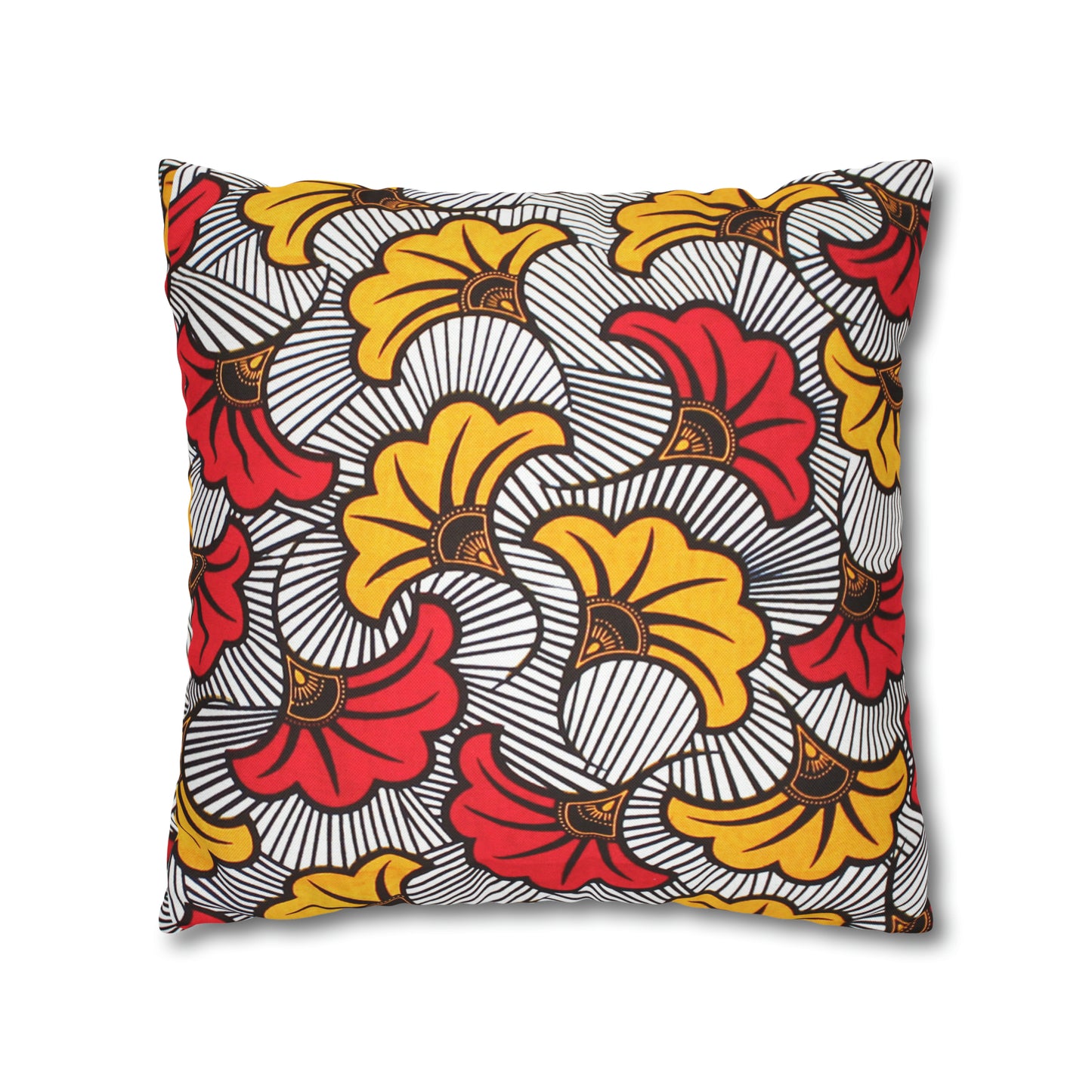 White and Orange Ankara Square Pillow Case | Afrocentric Pillow Case
