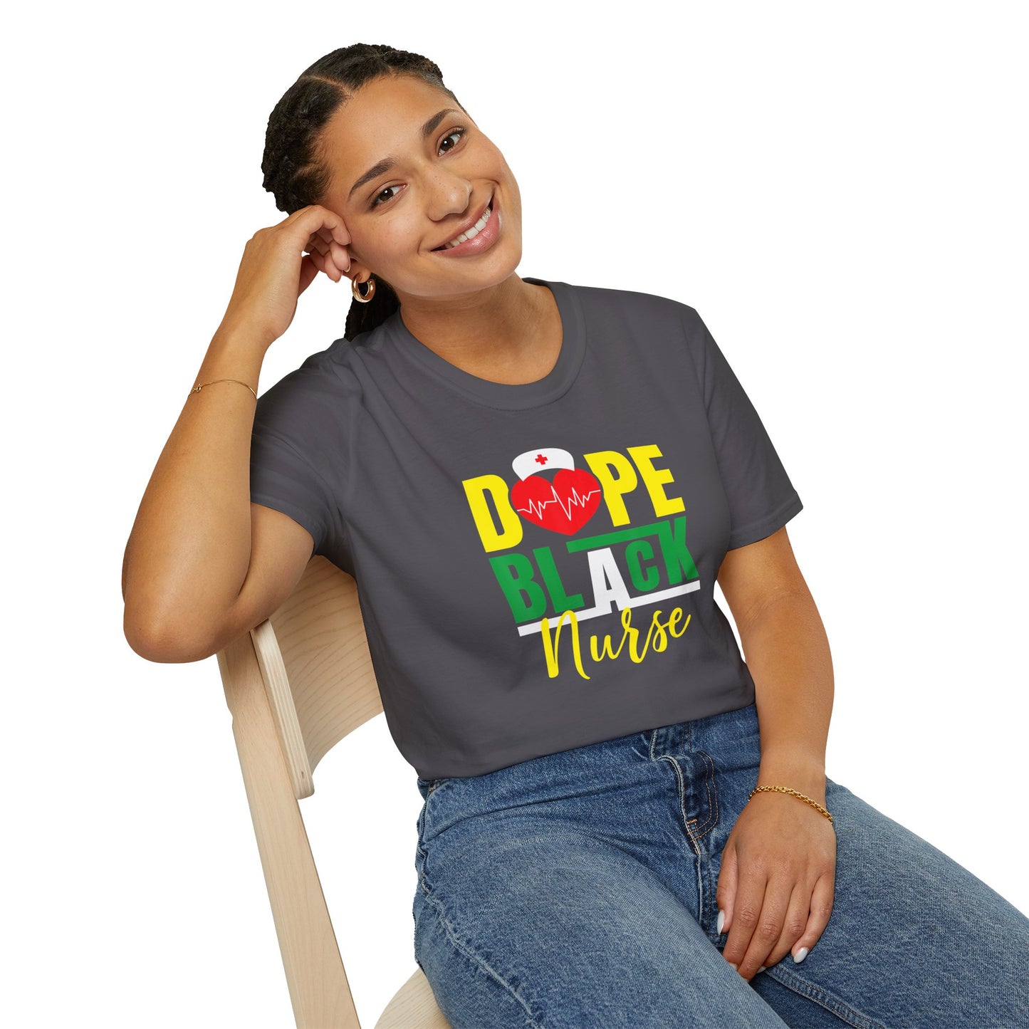 Dope Black Nurse Unisex Softstyle T-Shirt