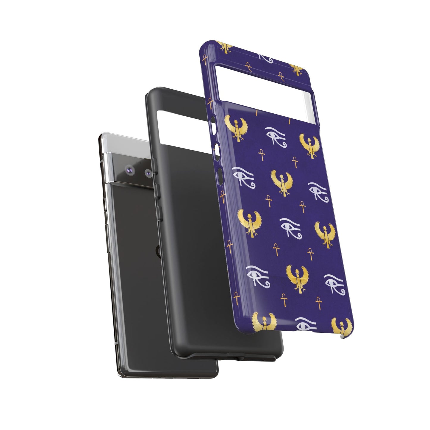 Blue Gold Egyptian Google Pixel Tough Cases | African Google Pixel Case | Afrocentric Google Pixel Case | Egyptian Phone Case