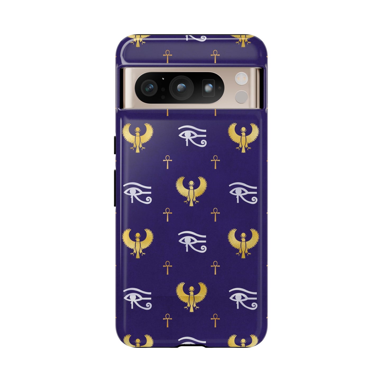 Blue Gold Egyptian Google Pixel Tough Cases | African Google Pixel Case | Afrocentric Google Pixel Case | Egyptian Phone Case