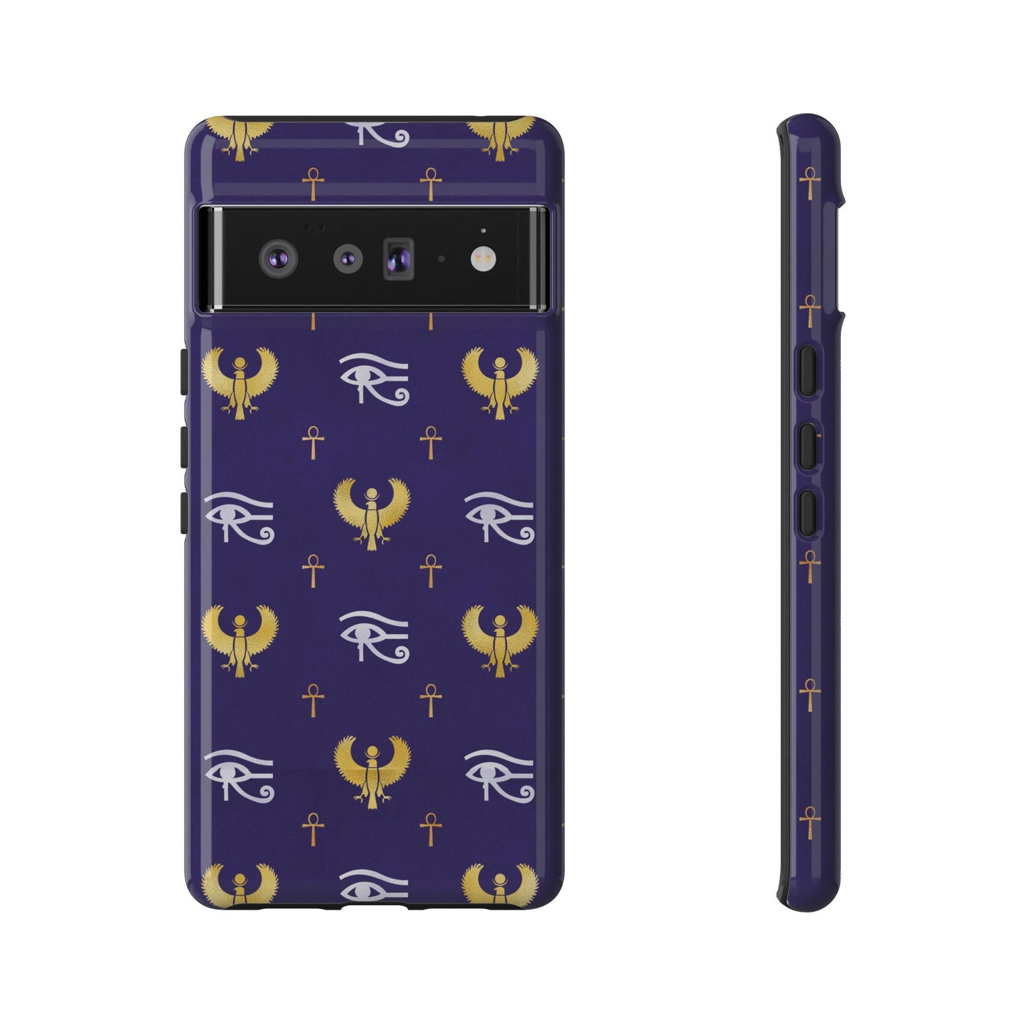 Blue Gold Egyptian Google Pixel Tough Cases | African Google Pixel Case | Afrocentric Google Pixel Case | Egyptian Phone Case