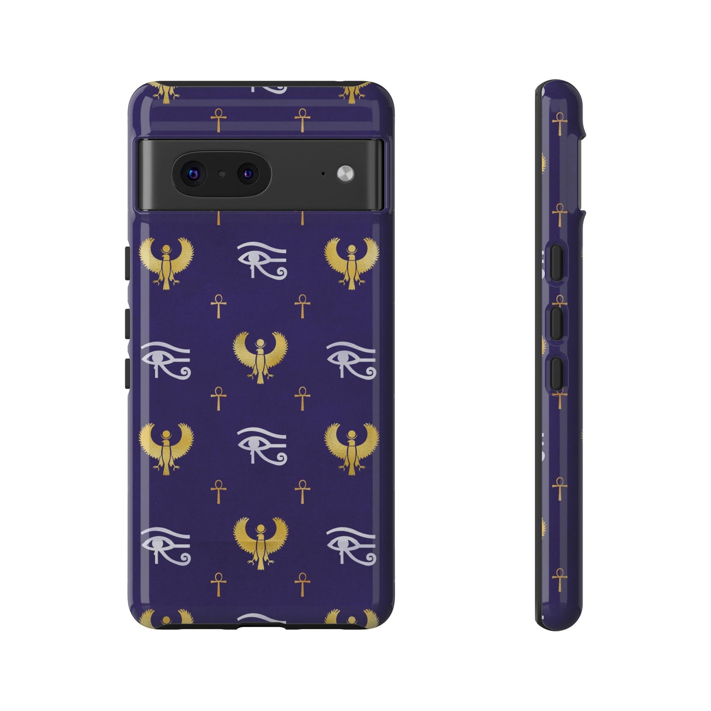 Blue Gold Egyptian Google Pixel Tough Cases | African Google Pixel Case | Afrocentric Google Pixel Case | Egyptian Phone Case