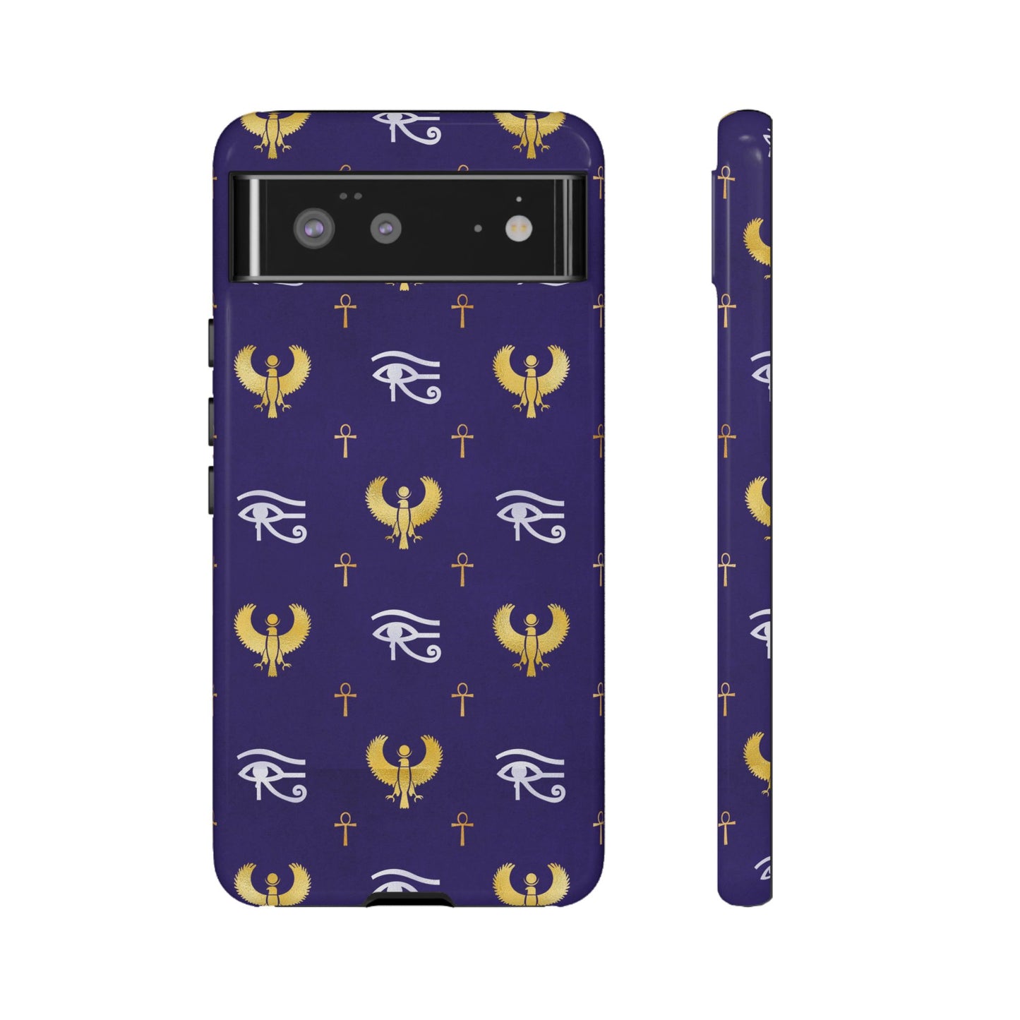 Blue Gold Egyptian Google Pixel Tough Cases | African Google Pixel Case | Afrocentric Google Pixel Case | Egyptian Phone Case