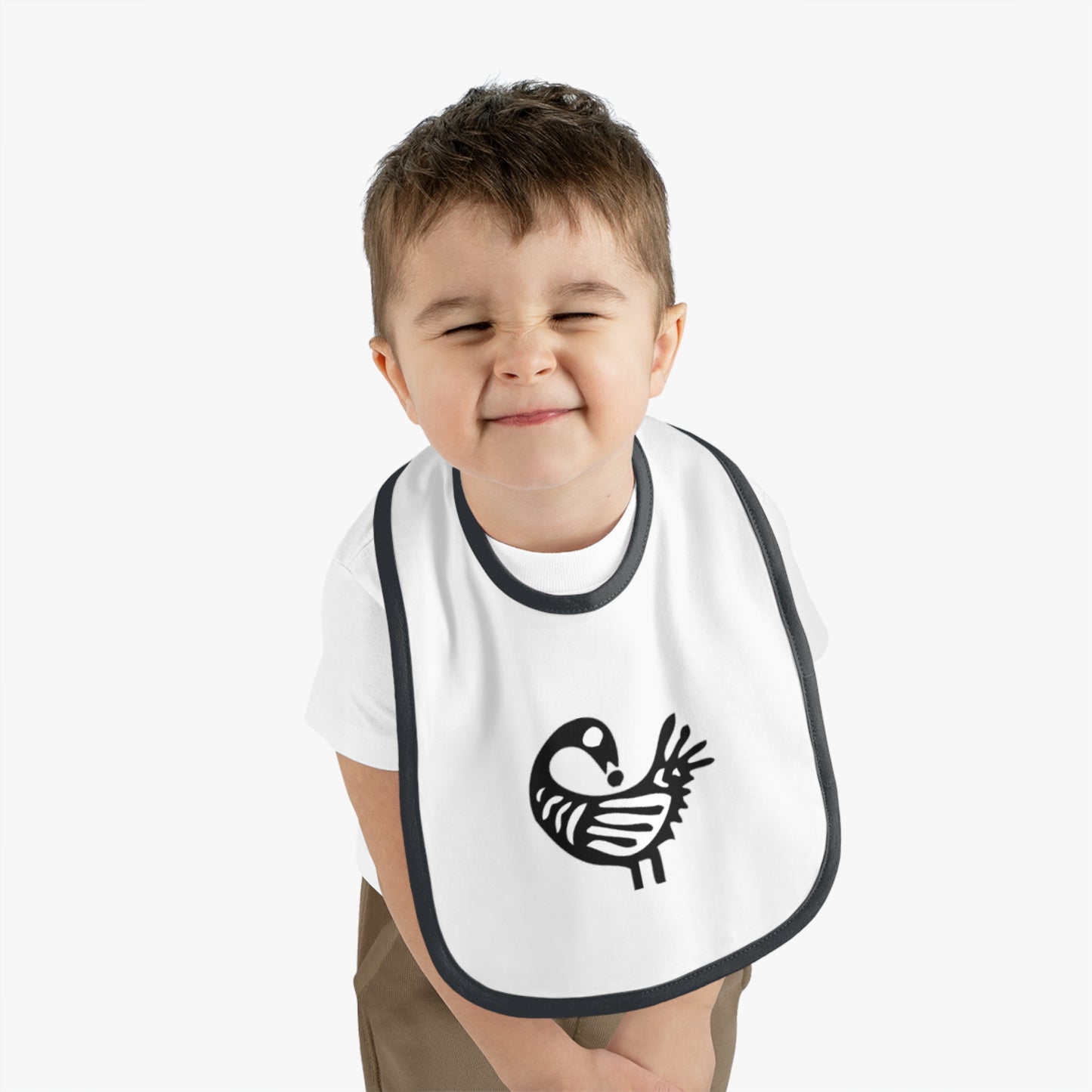 Sankofa Cute Baby Bib with Contrast Trim - Adorable Feeding Accessory, Perfect Baby Shower Gift, Toddler Bib, Eco-Friendly Baby Gear, Unisex Design