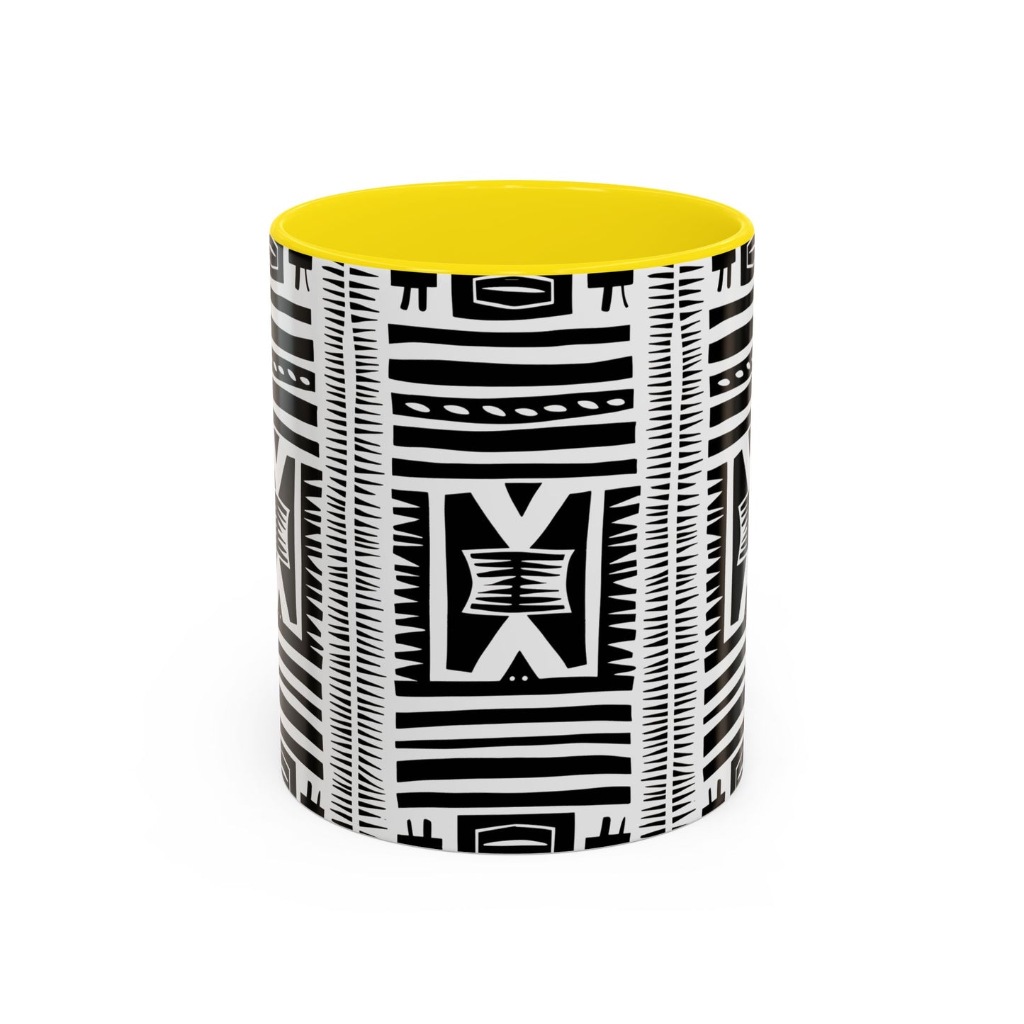 Boho Chic Accent Coffee Mug - Unique Black and White Design, Perfect Gift for Her, Modern Home Decor, Coffee Lover, Tea Enthusiast