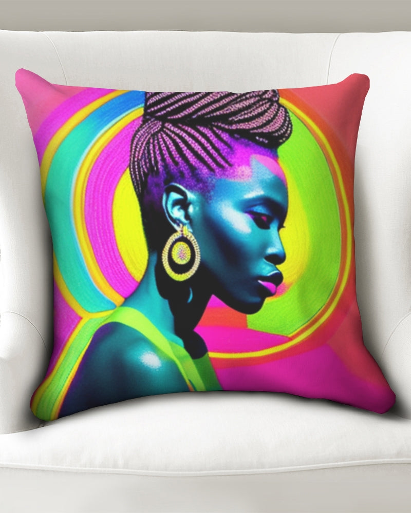 Ankara Woman Throw Pillow Case 20"x20"
