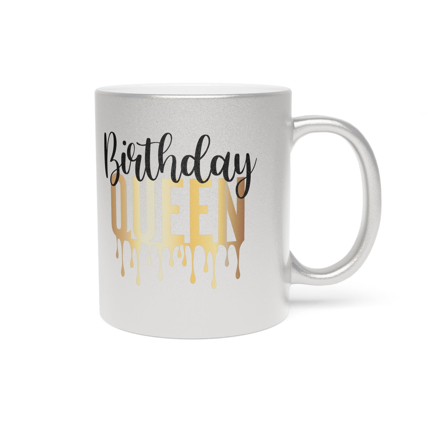 Personalized Birthday Queen Silver Metallic Mug | Birthday Gift