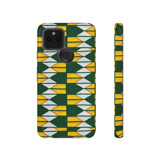 Green Gold White Ankara Google Pixel Tough Cases | African Google Pixel Case | Afrocentric Google Pixel Case