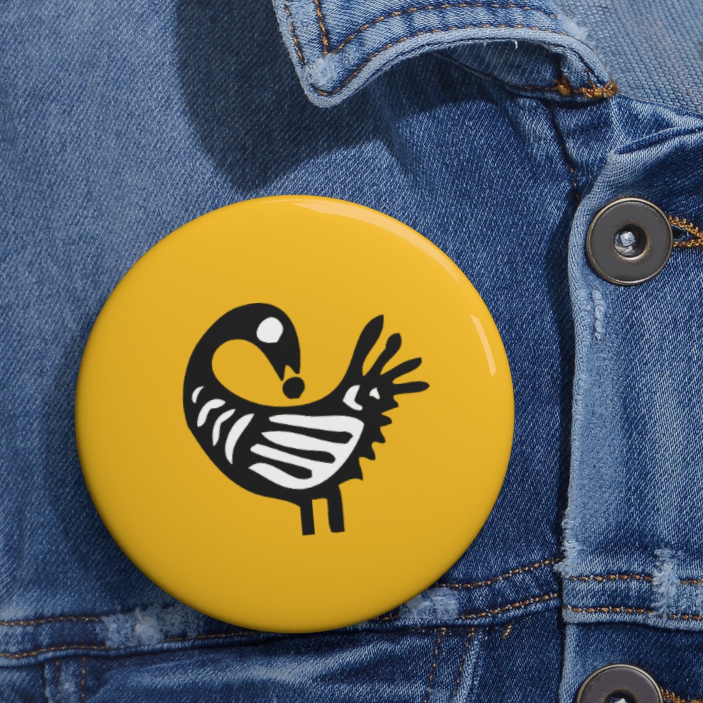 Yellow Pin Buttons - Sankofa Design | Unique African Accessories & Gifts