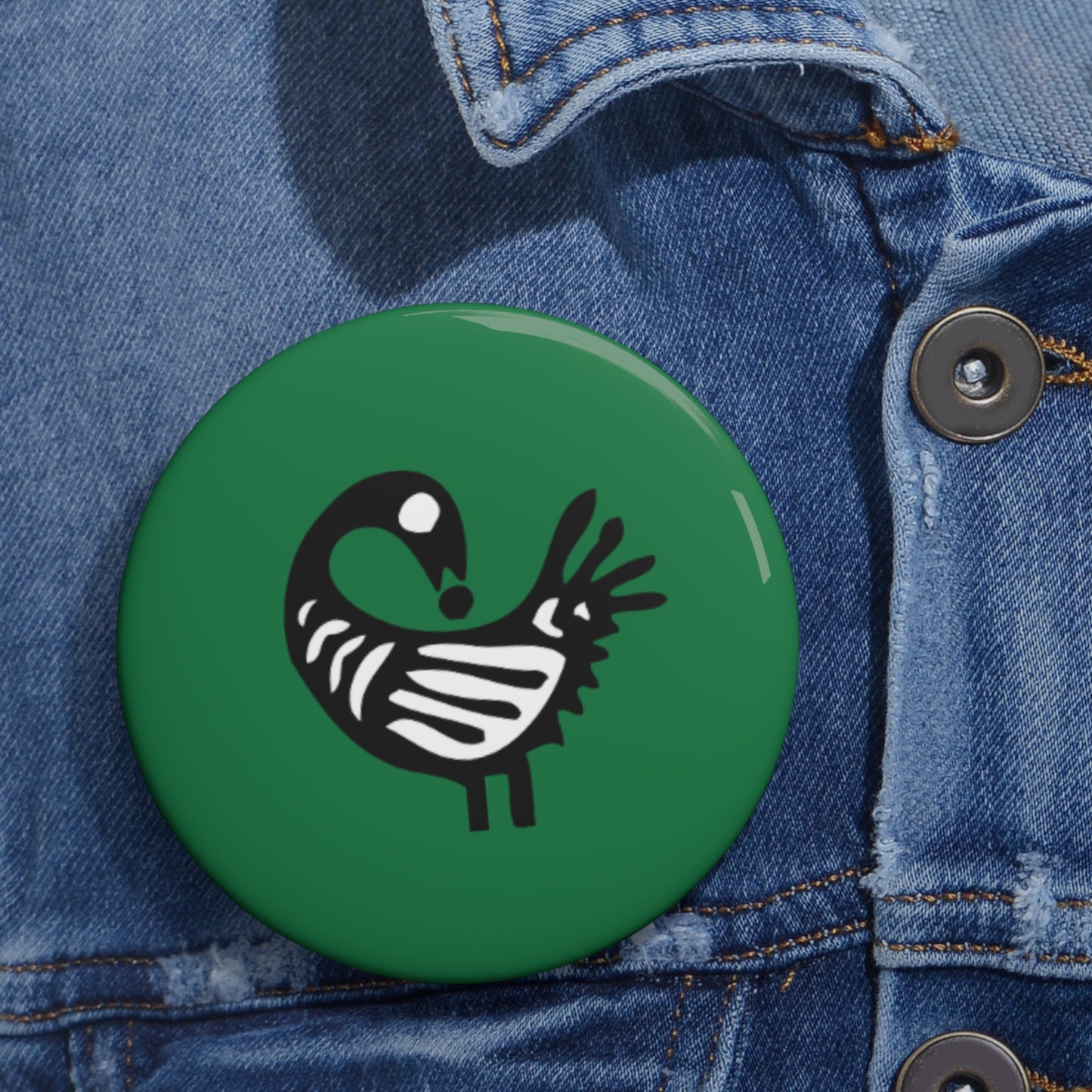 Green Pin Buttons - Sankofa Design | Unique African Accessories & Gifts