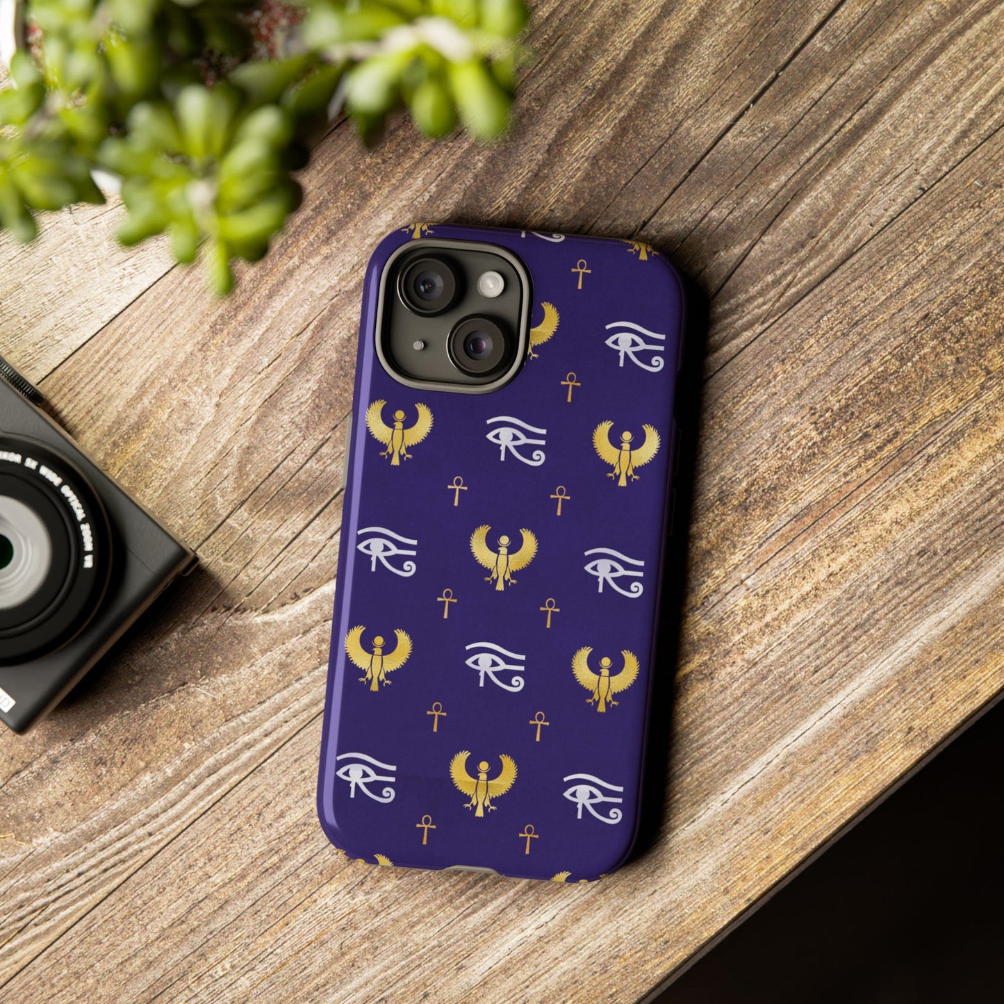 Blue Gold Egyptian iPhone Tough Cases | Egyptian iPhone Case | Afrocentric iPhone Case