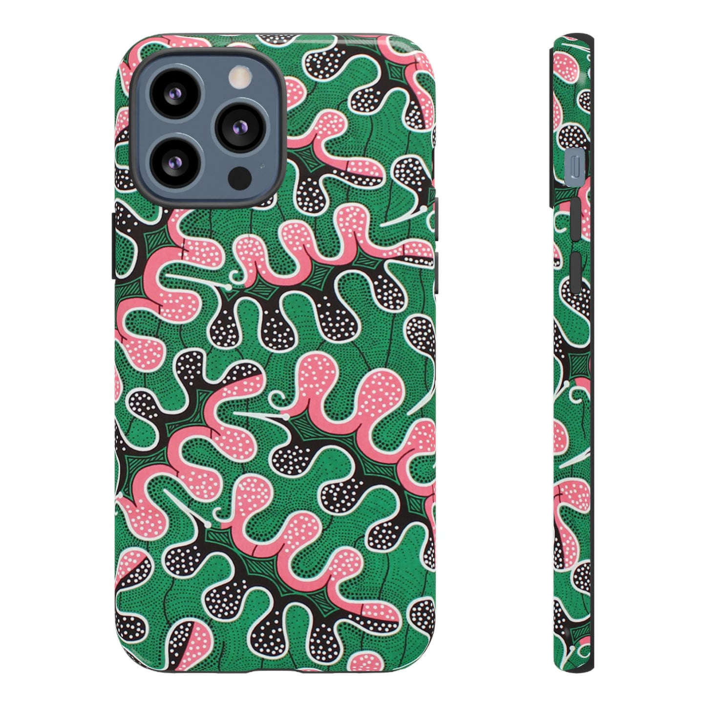 Green Pink iPhone Tough Cases | Ankara iPhone Case | Afrocentric iPhone Case