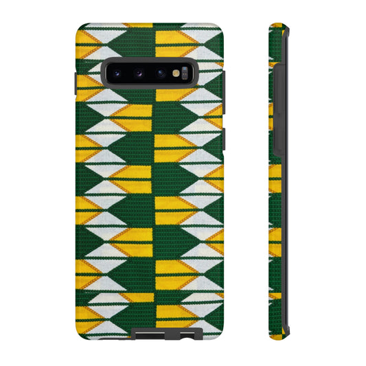 Green Yellow White Ankara Samsung Tough Cases | African Samsung Case | Afrocentric Samsung Case | Ankara Samsung Phone Case