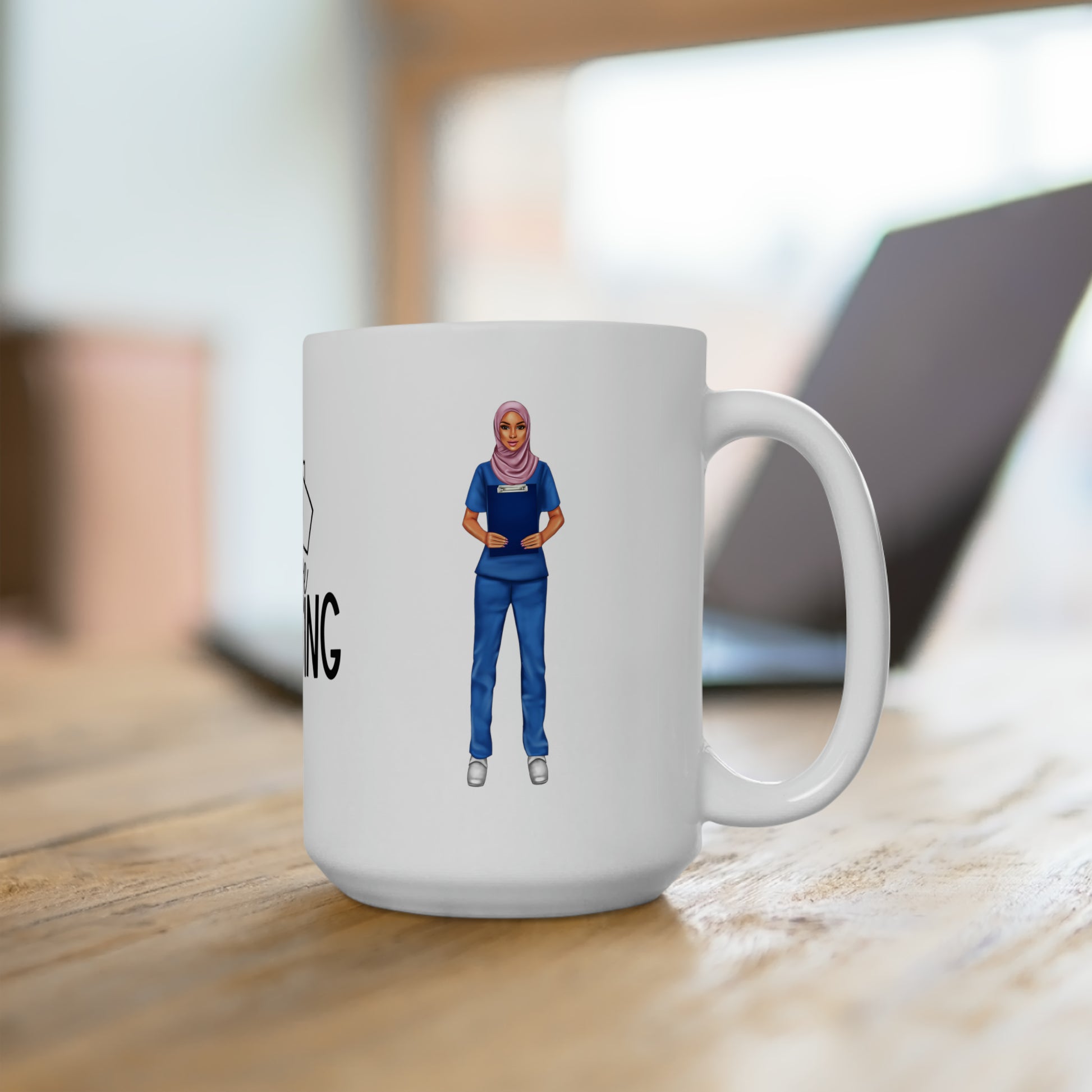I Love Nursing Muslima Ceramic Mug 15oz