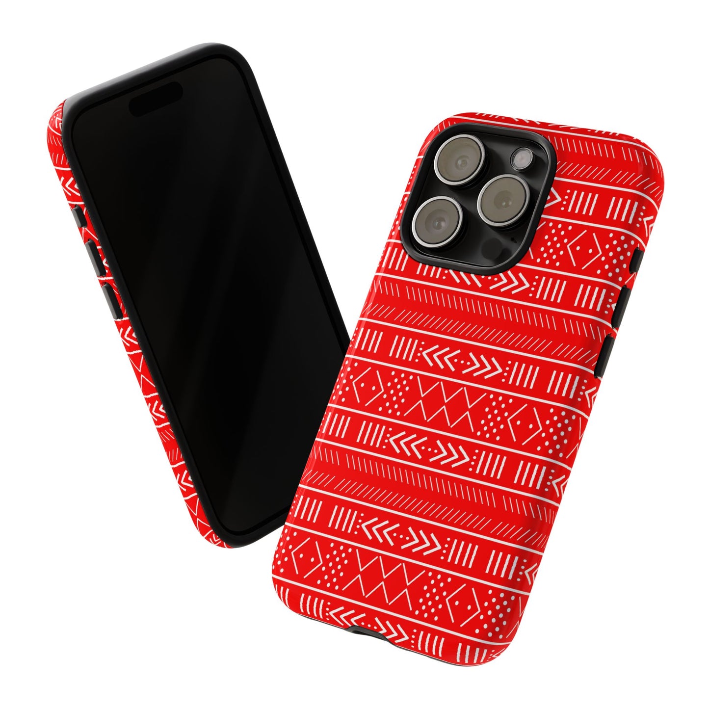 Red and White iPhone Tough Cases | Mudcloth iPhone Case | Afrocentric iPhone Case