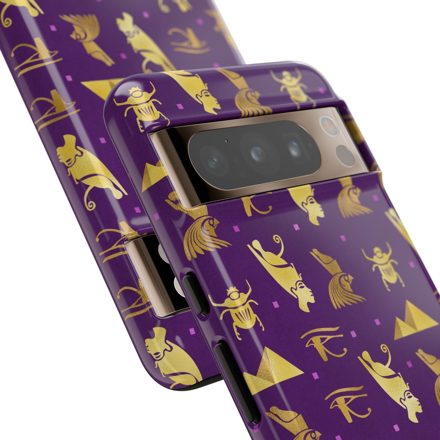 Purple and Gold Egyptian Google Pixel Tough Cases | African Google Pixel Case | Afrocentric Google Pixel Case | Egyptian Phone Case