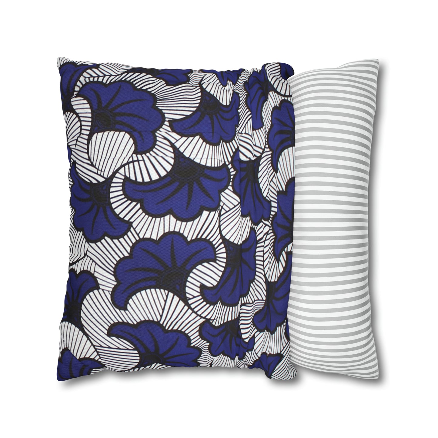 Blue Floral Ankara Square Pillow Case | Afrocentric Pillow Case