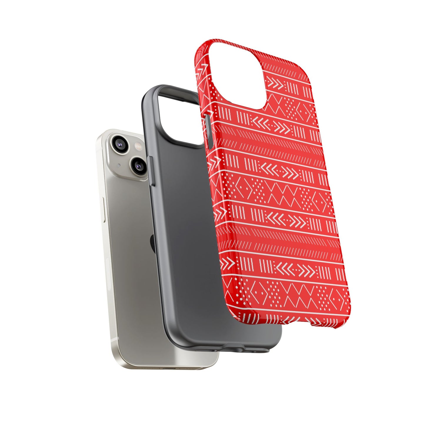 Red and White iPhone Tough Cases | Mudcloth iPhone Case | Afrocentric iPhone Case