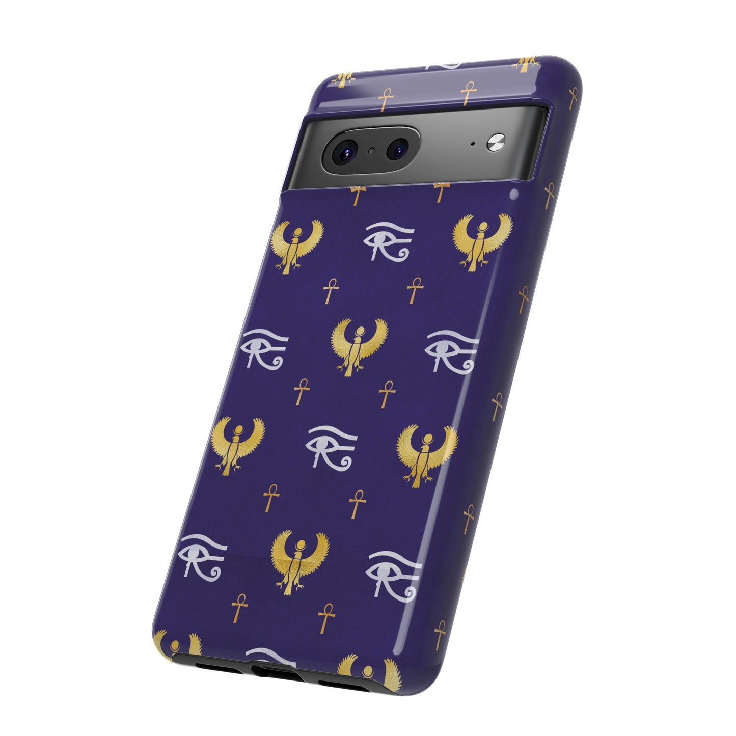 Blue Gold Egyptian Google Pixel Tough Cases | African Google Pixel Case | Afrocentric Google Pixel Case | Egyptian Phone Case