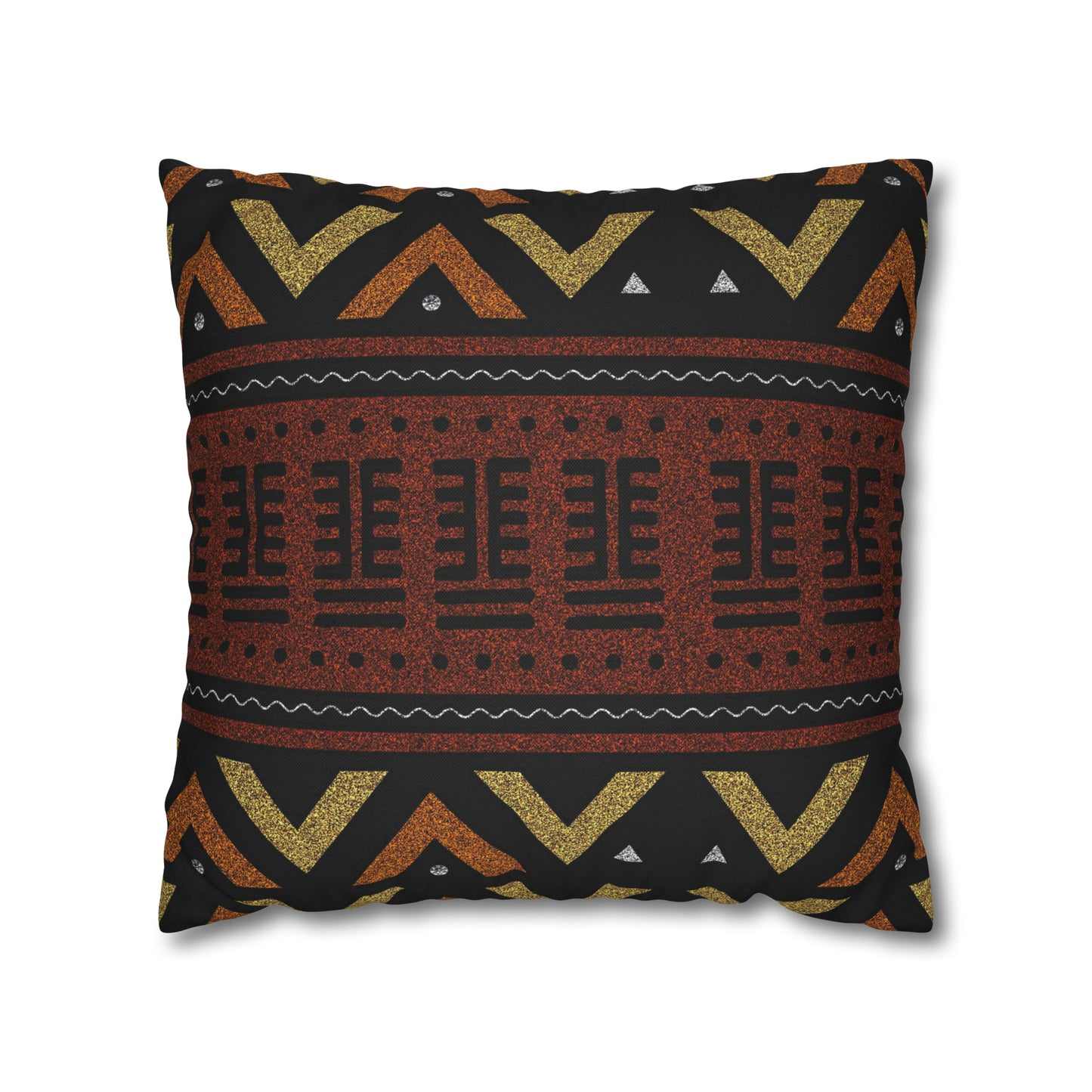 Brown Mudcloth Inspired Square Pillow Case | Afrocentric Pillow Case