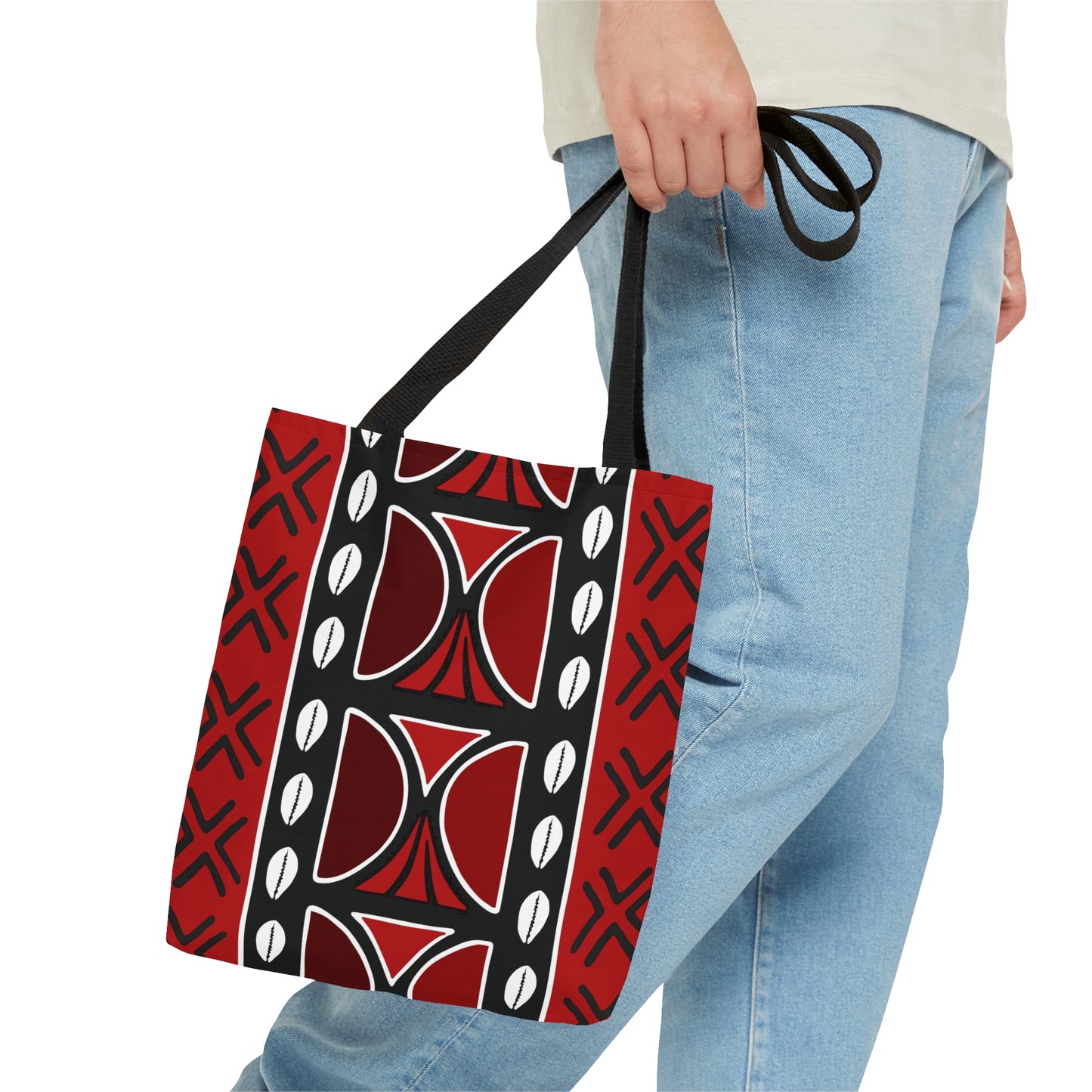 Red Mudcloth Inspired Tote Bag