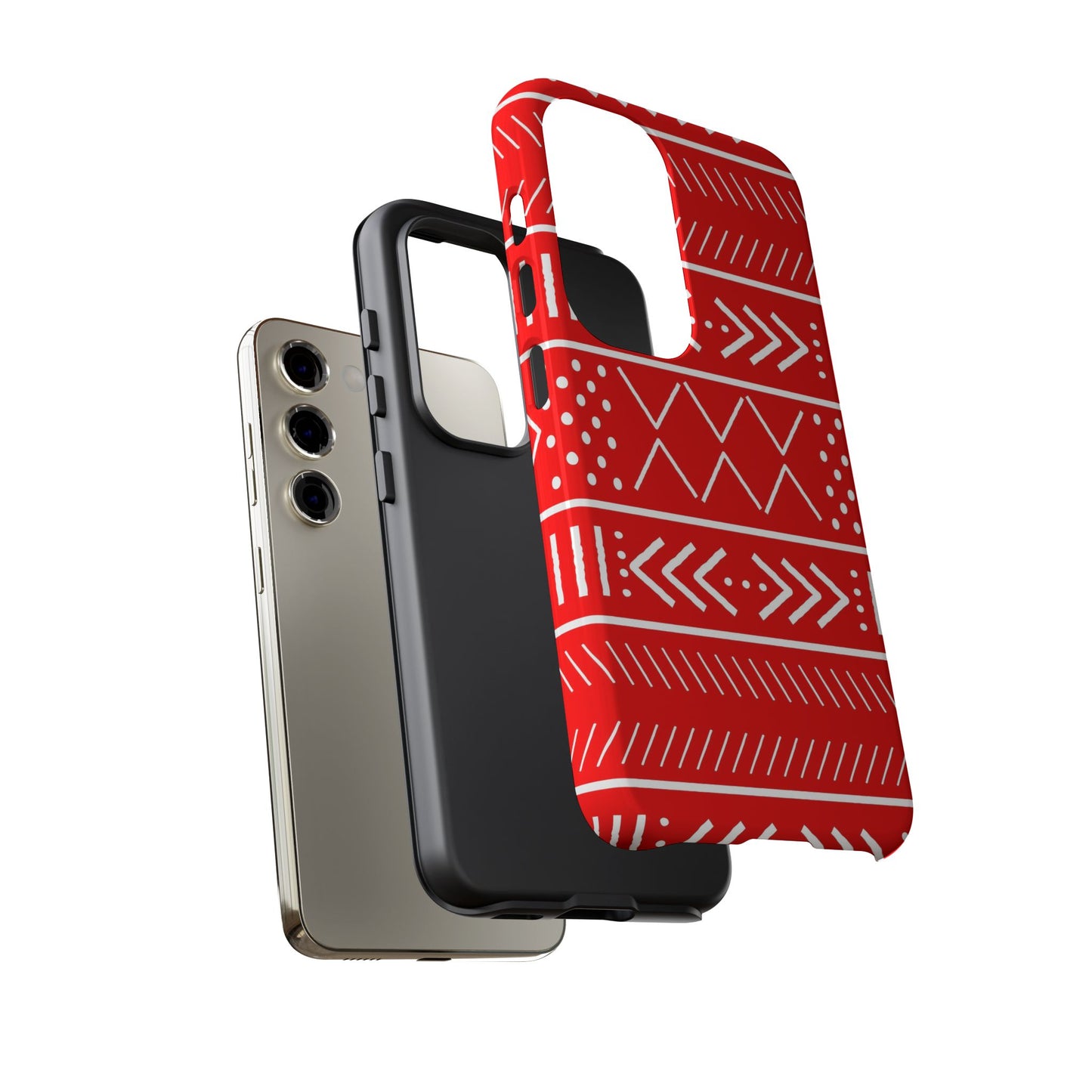 Red and White Mudcloth Samsung Tough Cases | African Samsung Case | Afrocentric Samsung Case | Mudcloth Samsung Case