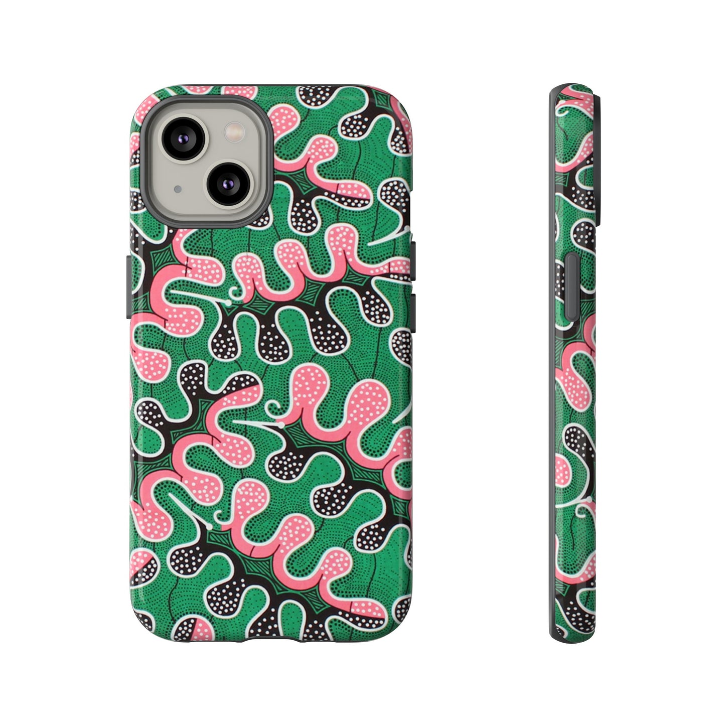 Green Pink iPhone Tough Cases | Ankara iPhone Case | Afrocentric iPhone Case