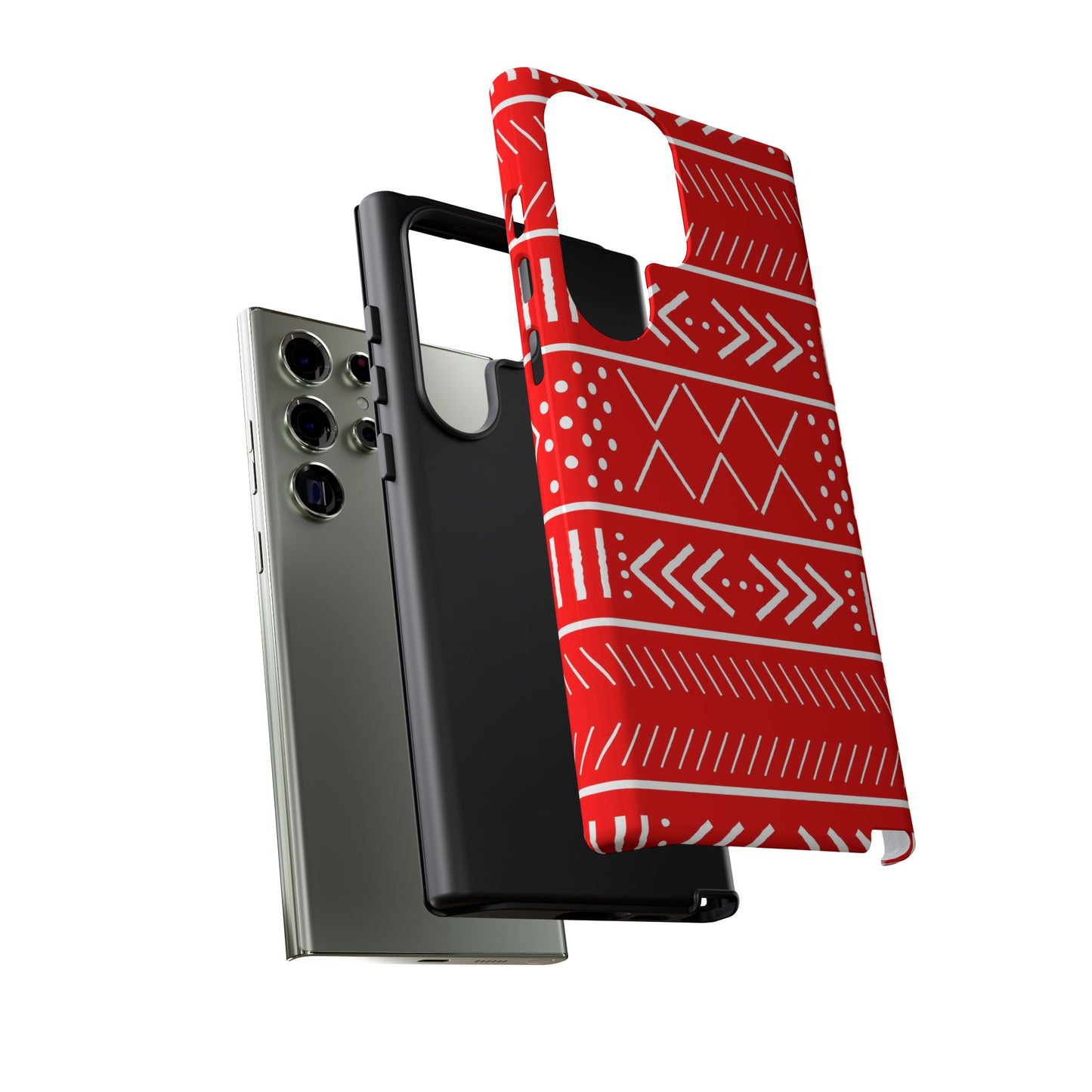Red and White Mudcloth Samsung Tough Cases | African Samsung Case | Afrocentric Samsung Case | Mudcloth Samsung Case