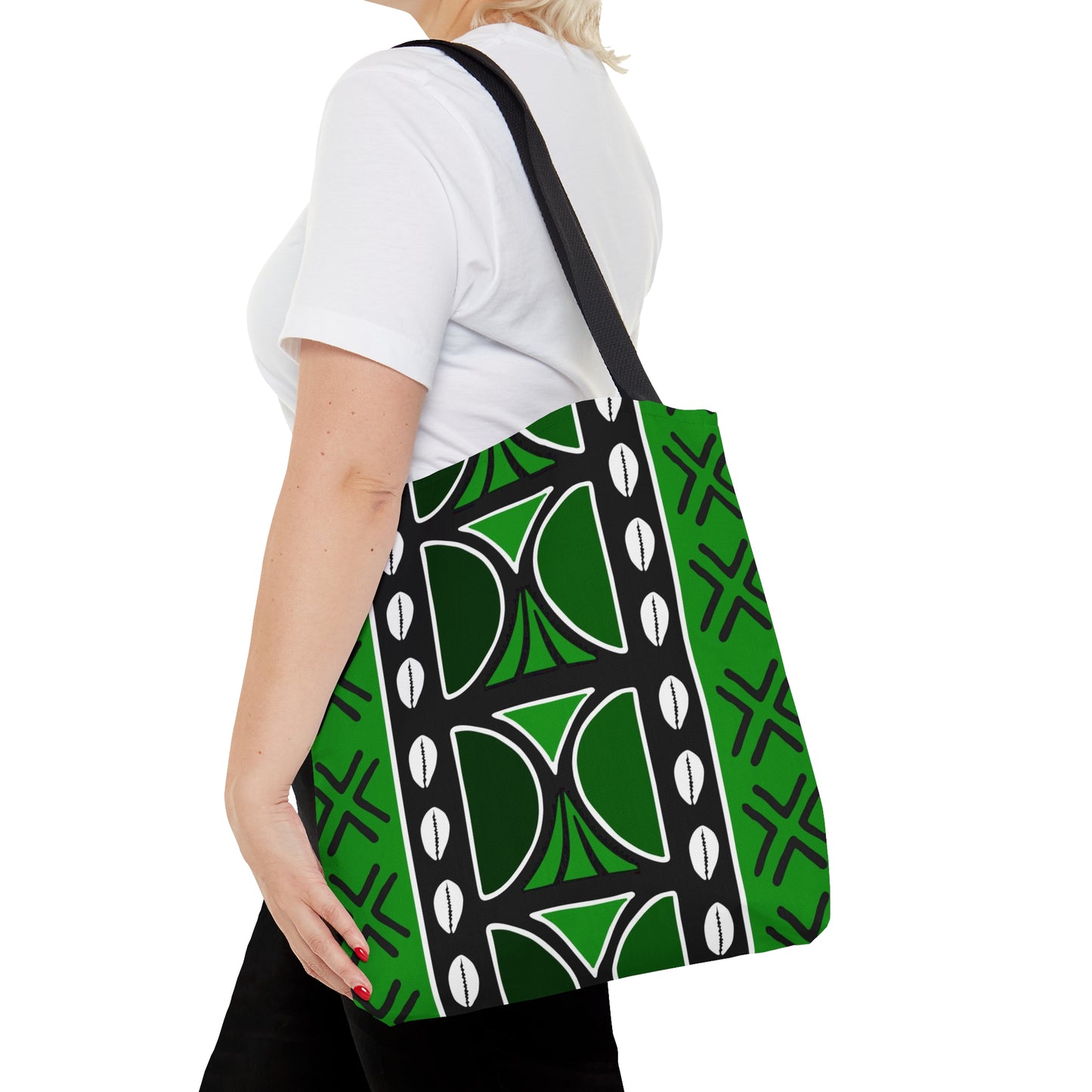 Green Mudcloth Inspired Tote Bag